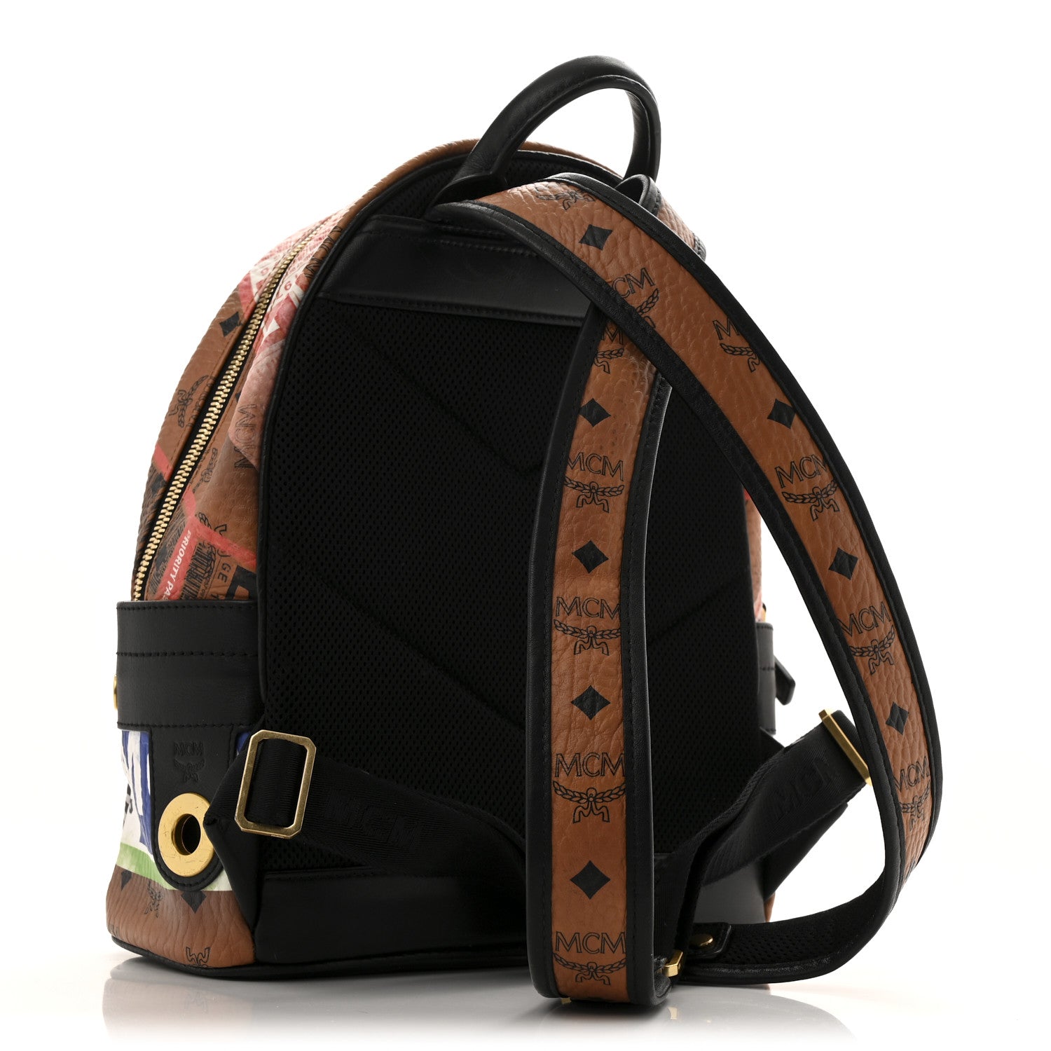 Visetos Flight Print Small Stark Backpack Cognac