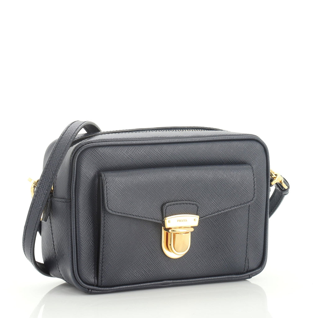 Front Pocket Zip Crossbody Bag Saffiano Leather Mini