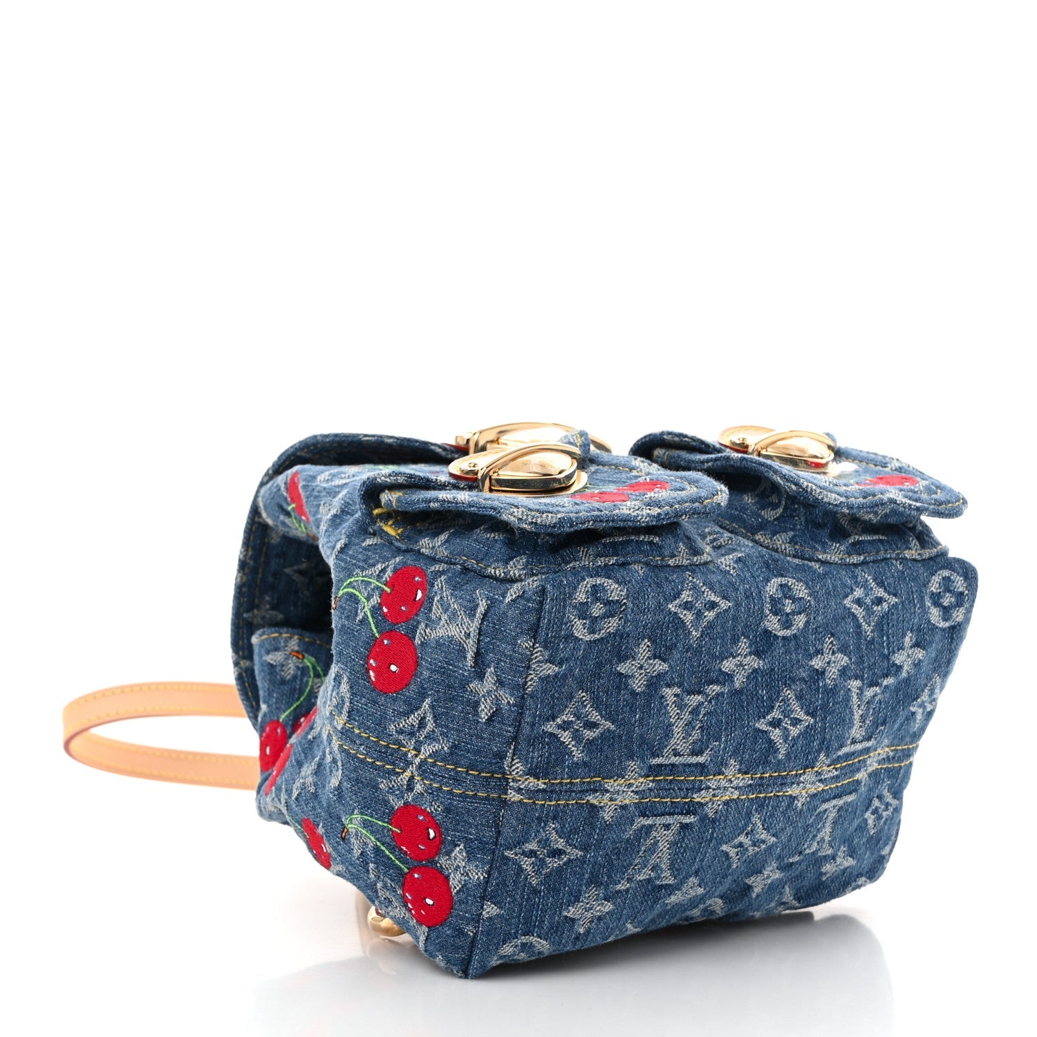 LV X TM Monogram Denim Cerises Venice Backpack Blue