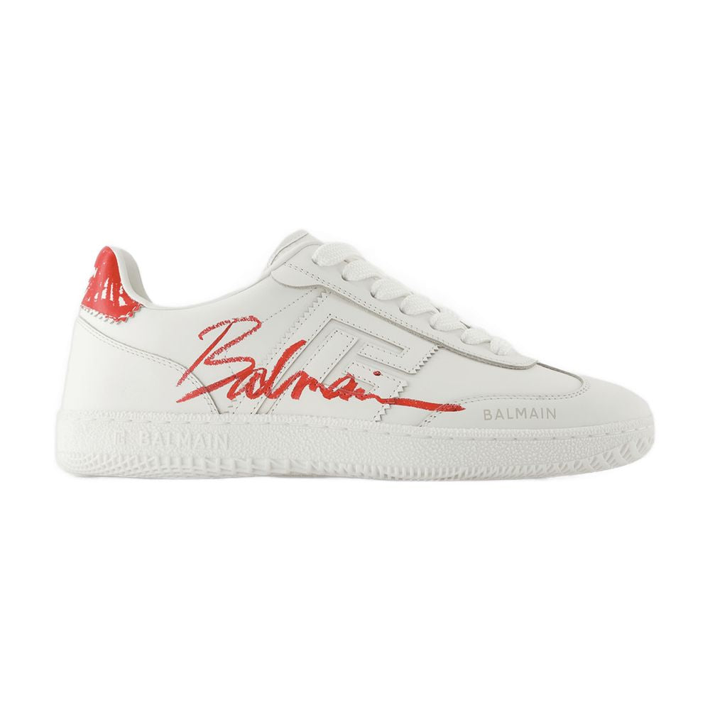 Women's Swan Sneakers - Balmain - Leather - Red/White