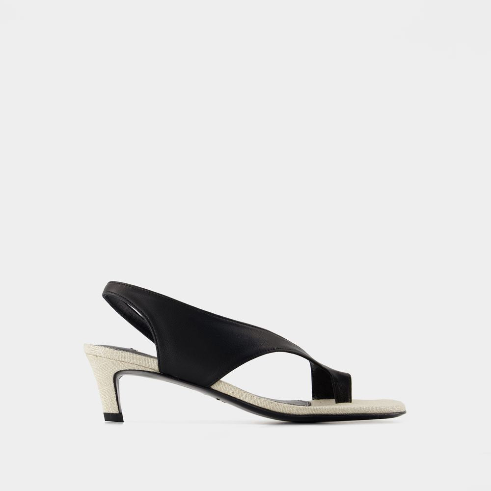 Women's Heeled Sandals - TOTEME - Leather - Black