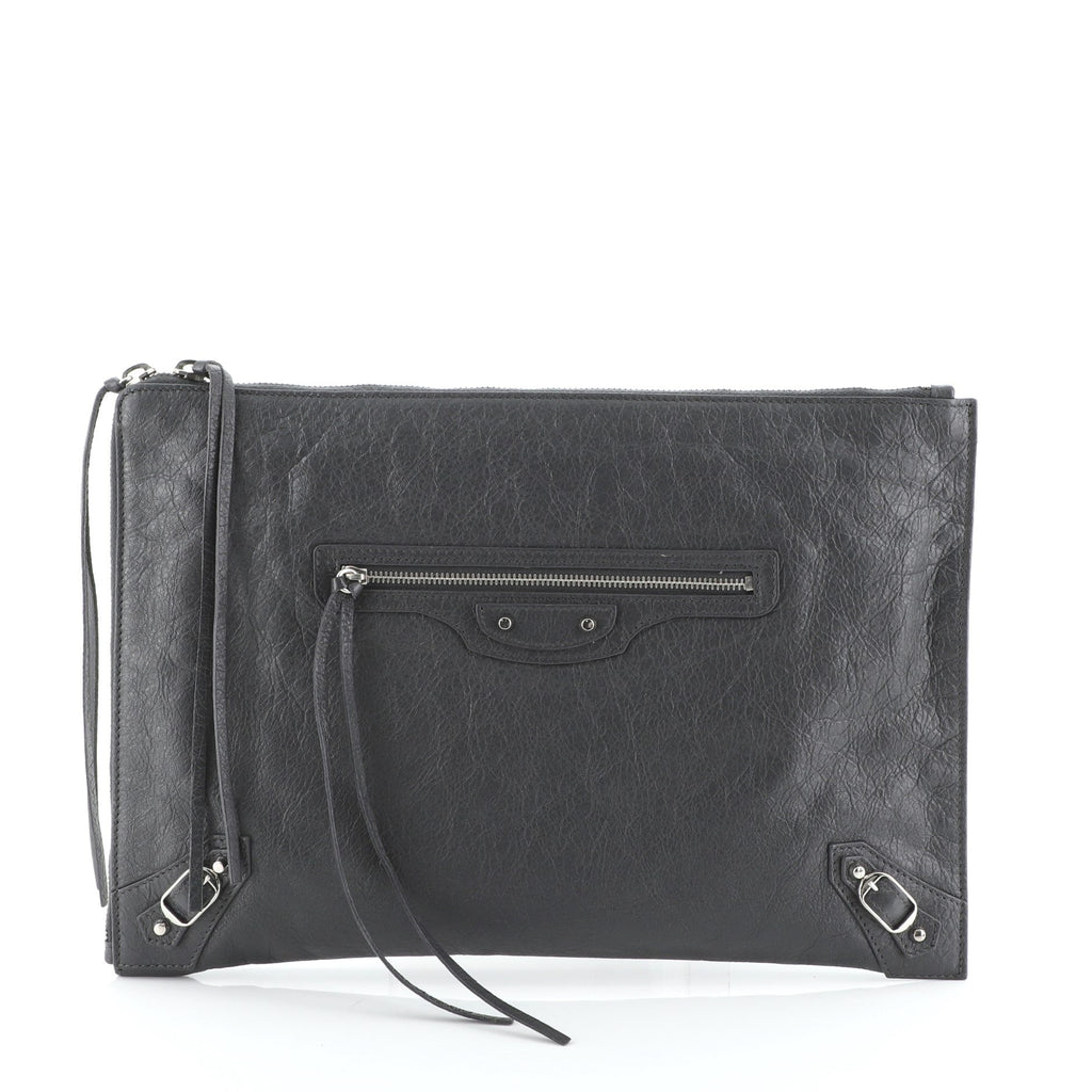 Zip Around Classic Studs Clutch Leather Medium