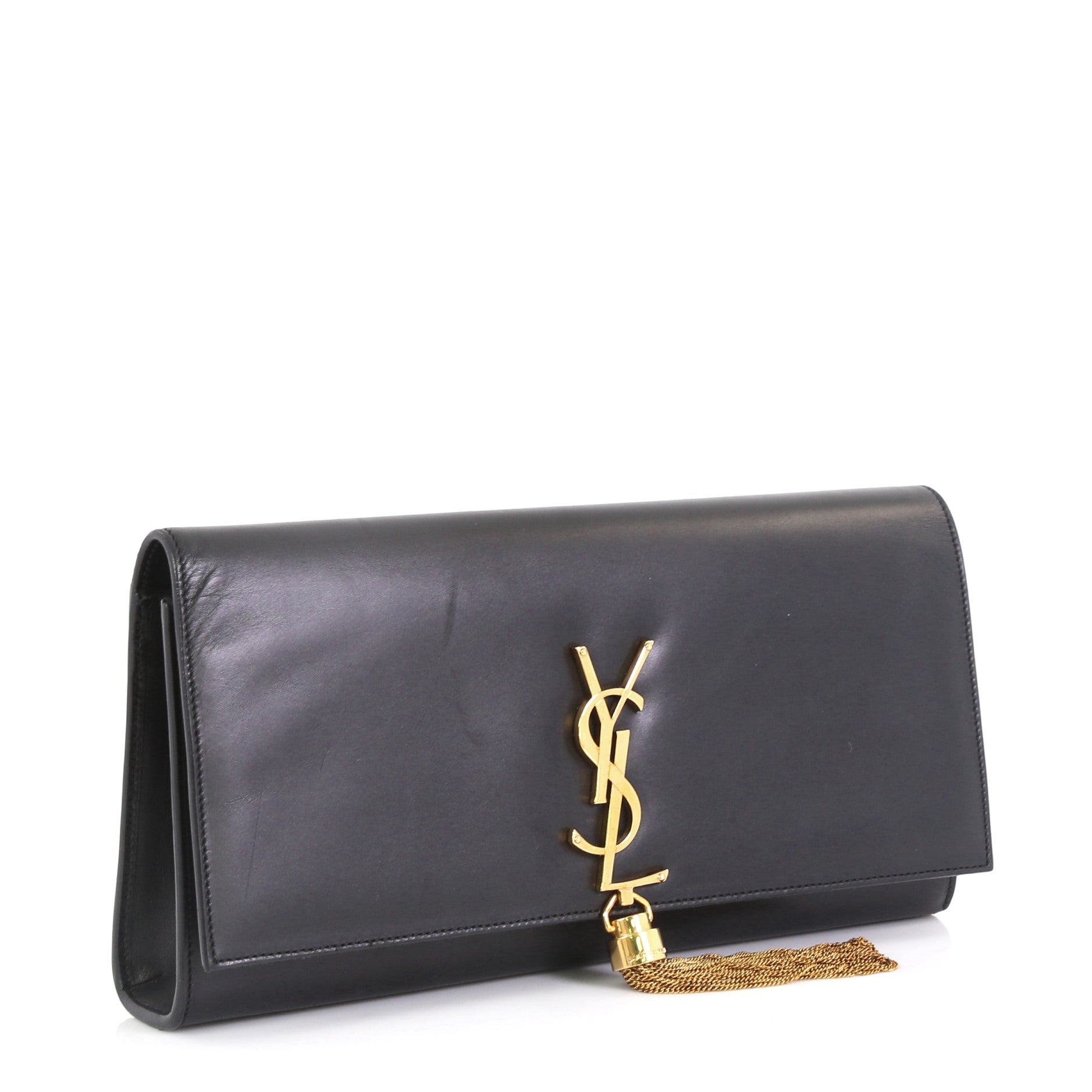 Classic Monogram Tassel Clutch Leather Long