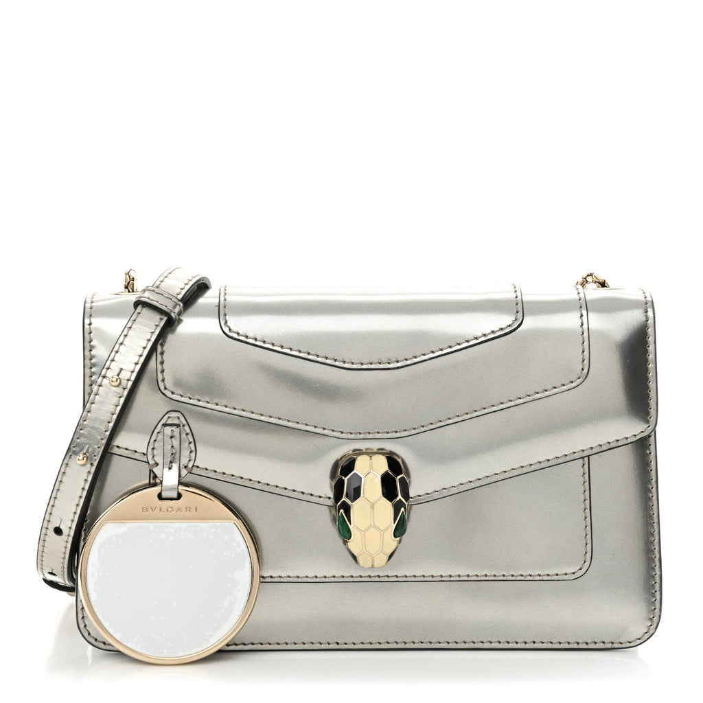 Metallic Serpenti Forever Small Shoulder Bag Silver