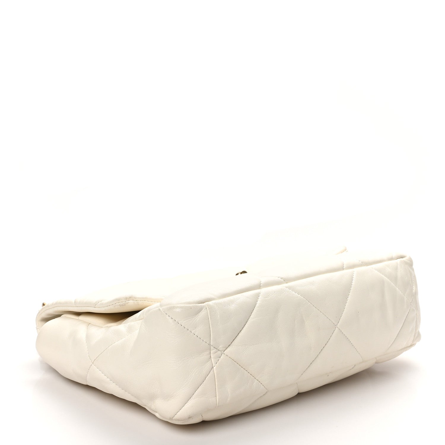 Lambskin Quilted Large Chanel 19 Flap Light Beige