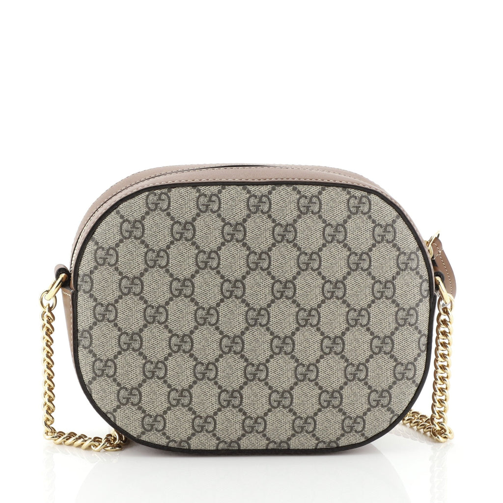 Chain Crossbody Bag Embroidered GG Coated Canvas Mini