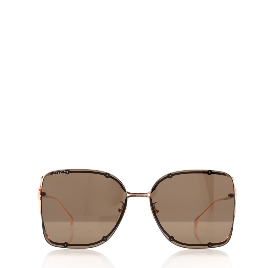 Metal Square Frame Sunglasses GG1713SA Rose Gold