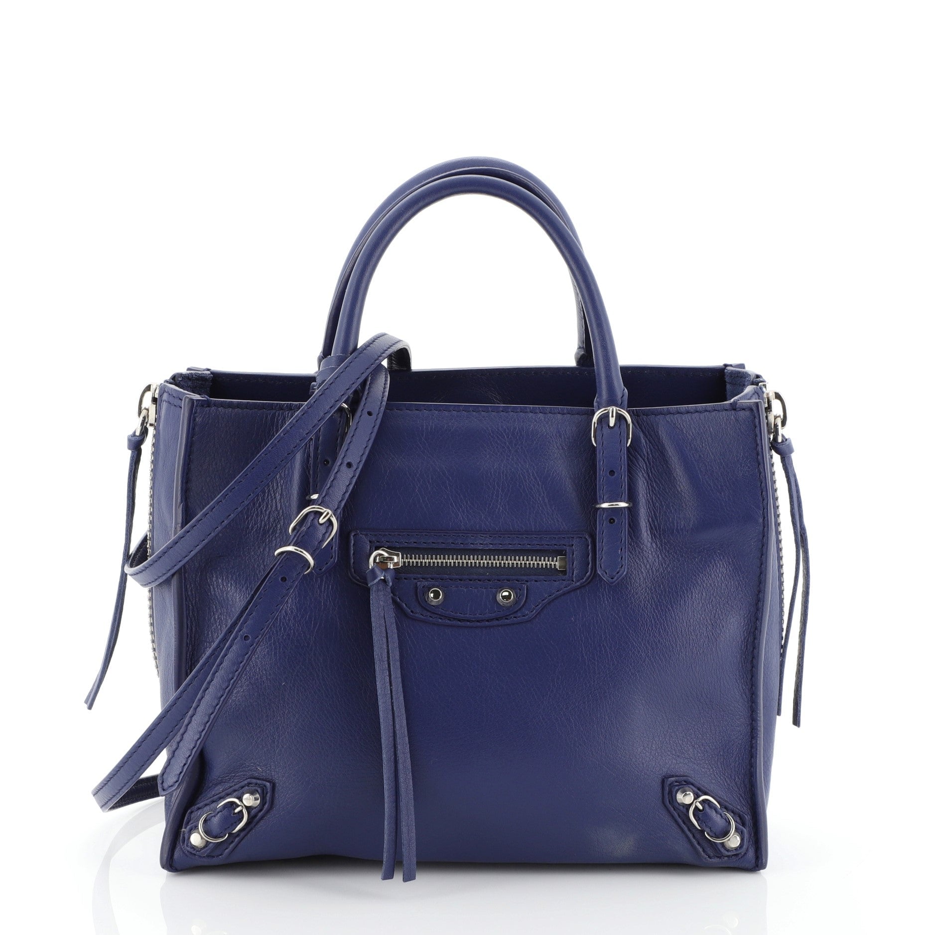 Papier A4 Zip Around Classic Studs Bag Leather Mini