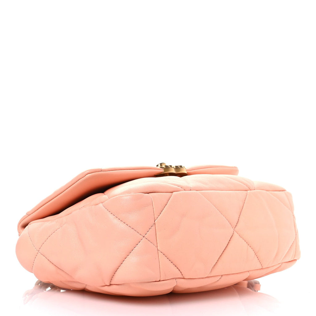 Lambskin Quilted Medium Chanel 19 Flap Light Pink