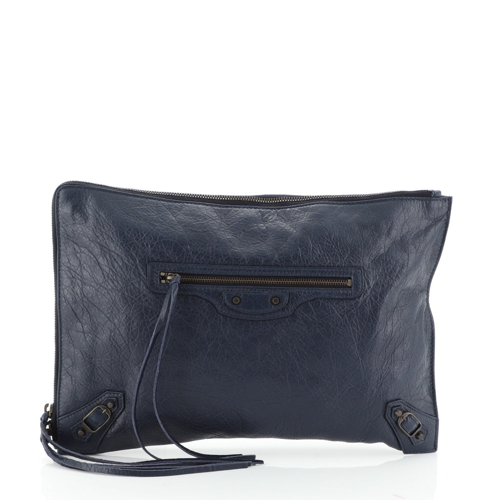 Zip Around Classic Studs Clutch Leather Medium