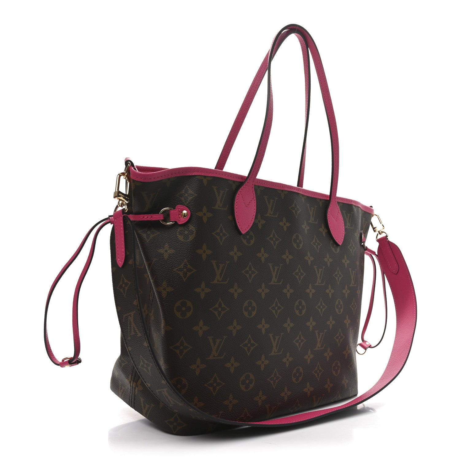 Monogram Inside Out Neverfull Bandouliere MM Rose Pondichery