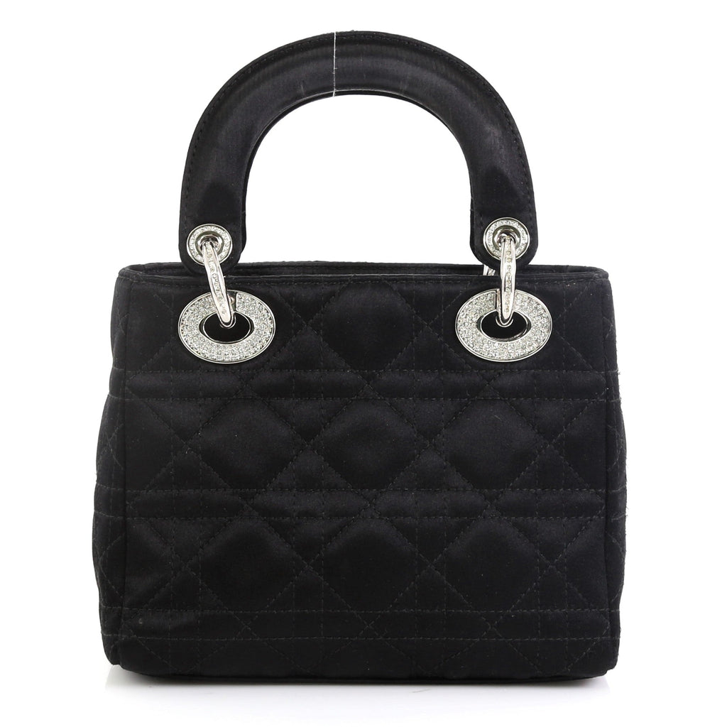 Vintage Lady Dior Bag Cannage Quilt Satin with Crystals Mini