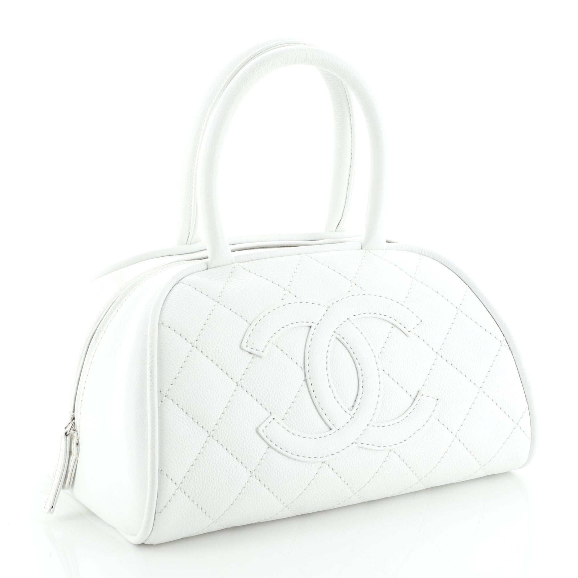 Timeless CC Bowler Bag Quilted Caviar Mini
