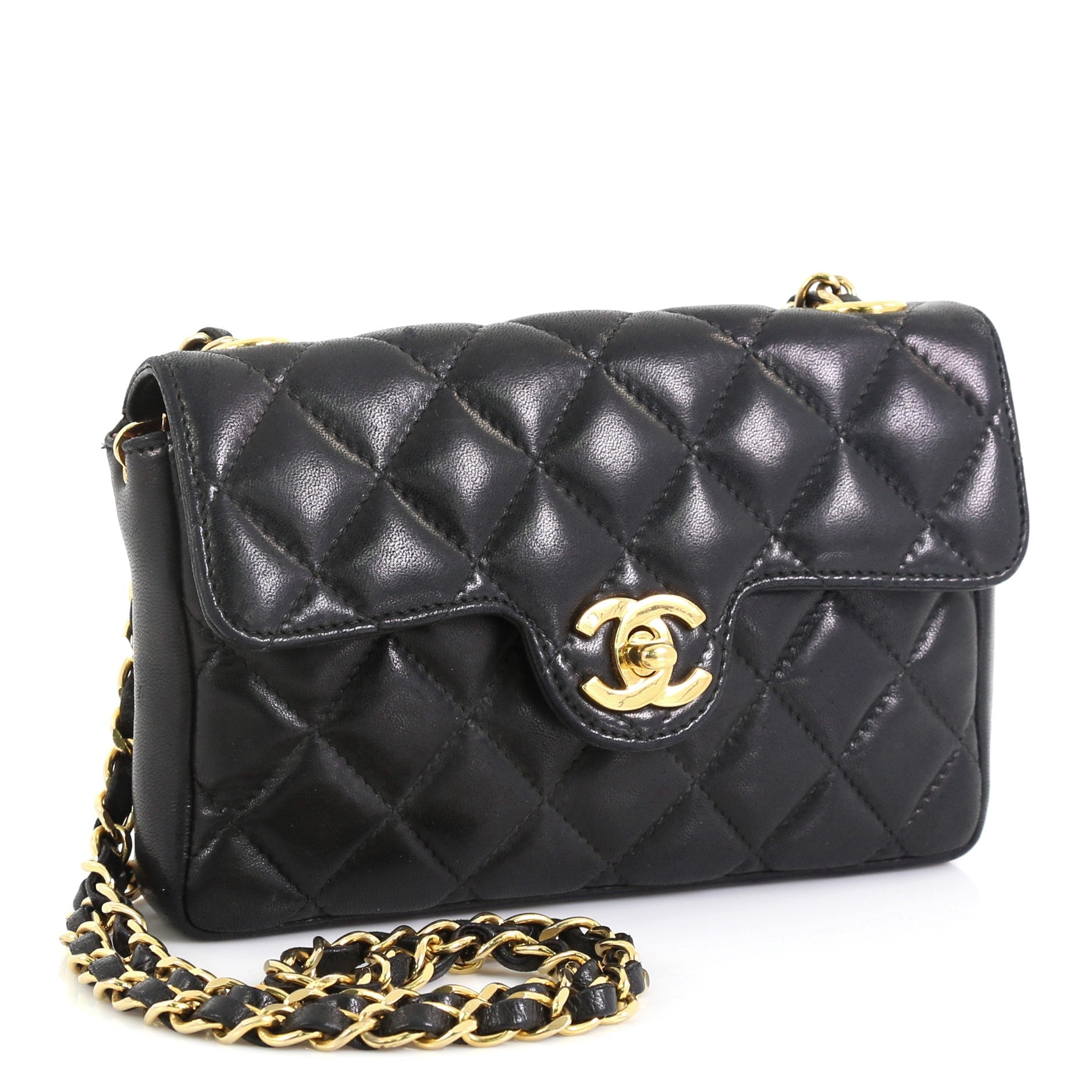 Vintage CC Chain Flap Bag Quilted Leather Mini