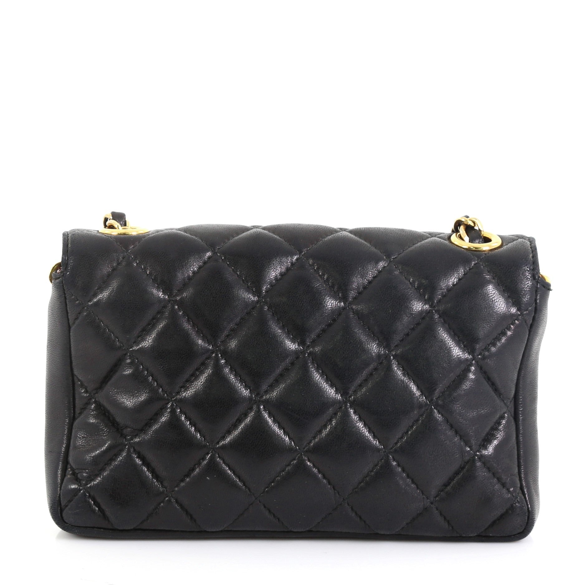 Vintage CC Chain Flap Bag Quilted Leather Mini
