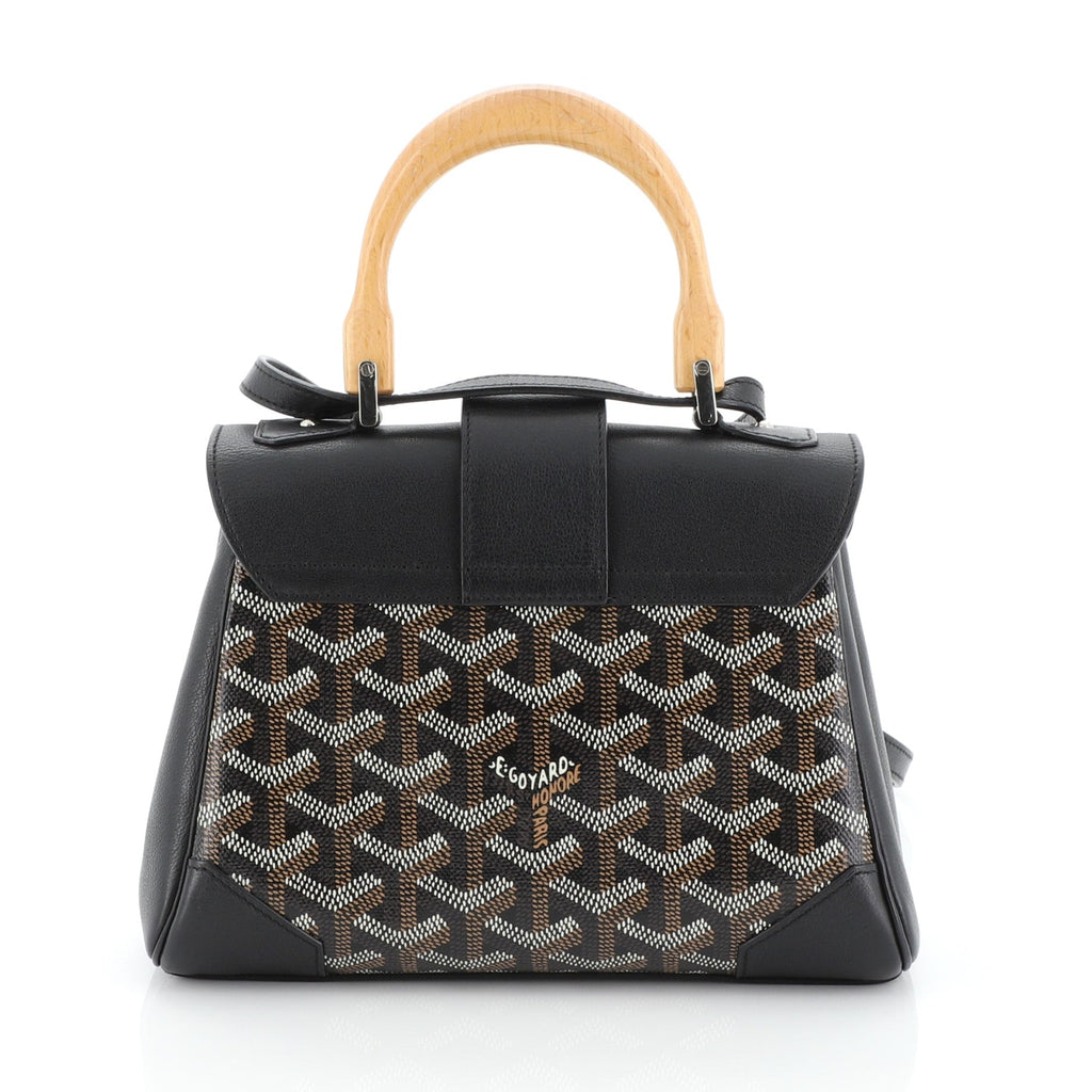 Saigon Top Handle Bag Coated Canvas with Leather Mini