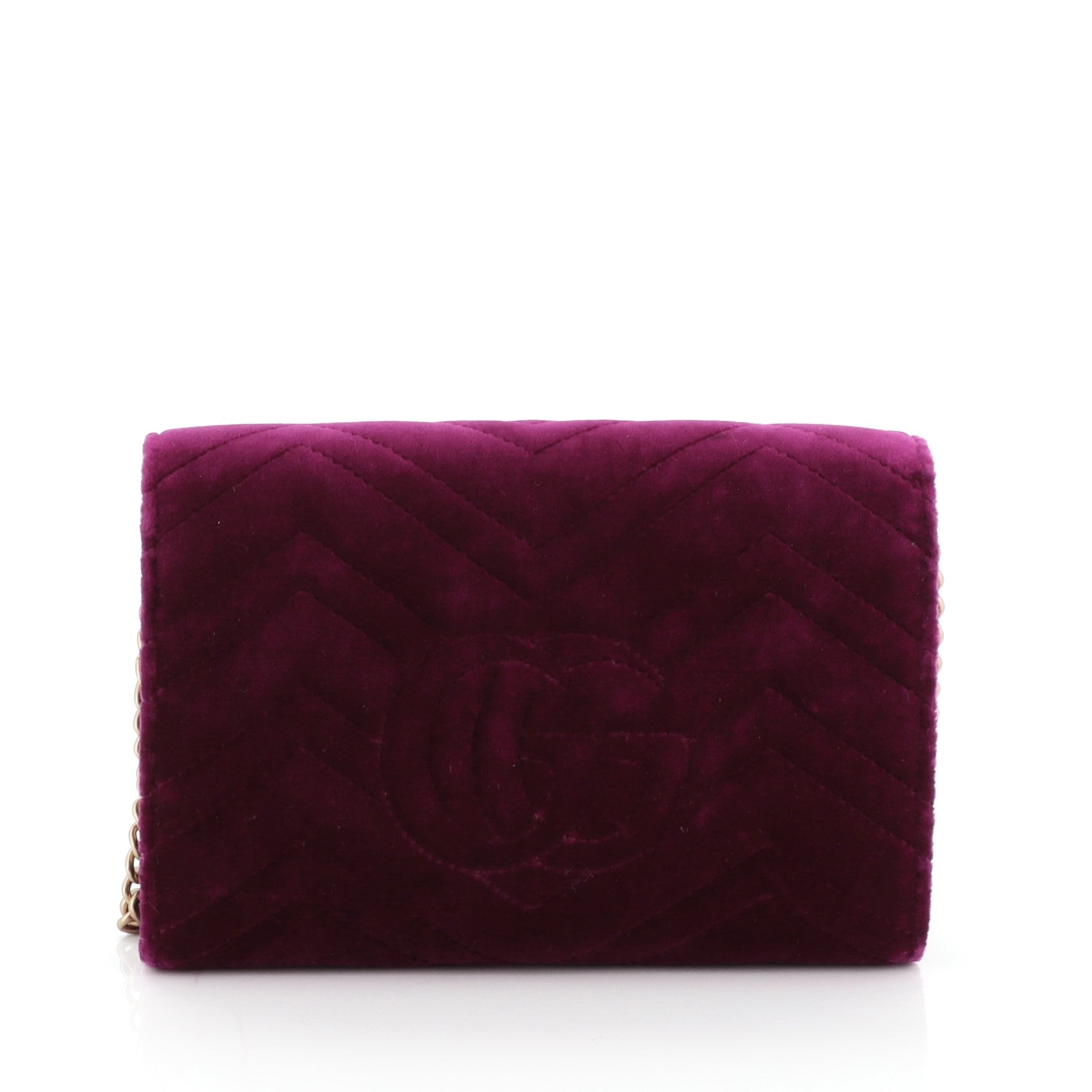 GG Marmont Chain Wallet Matelasse Velvet Mini