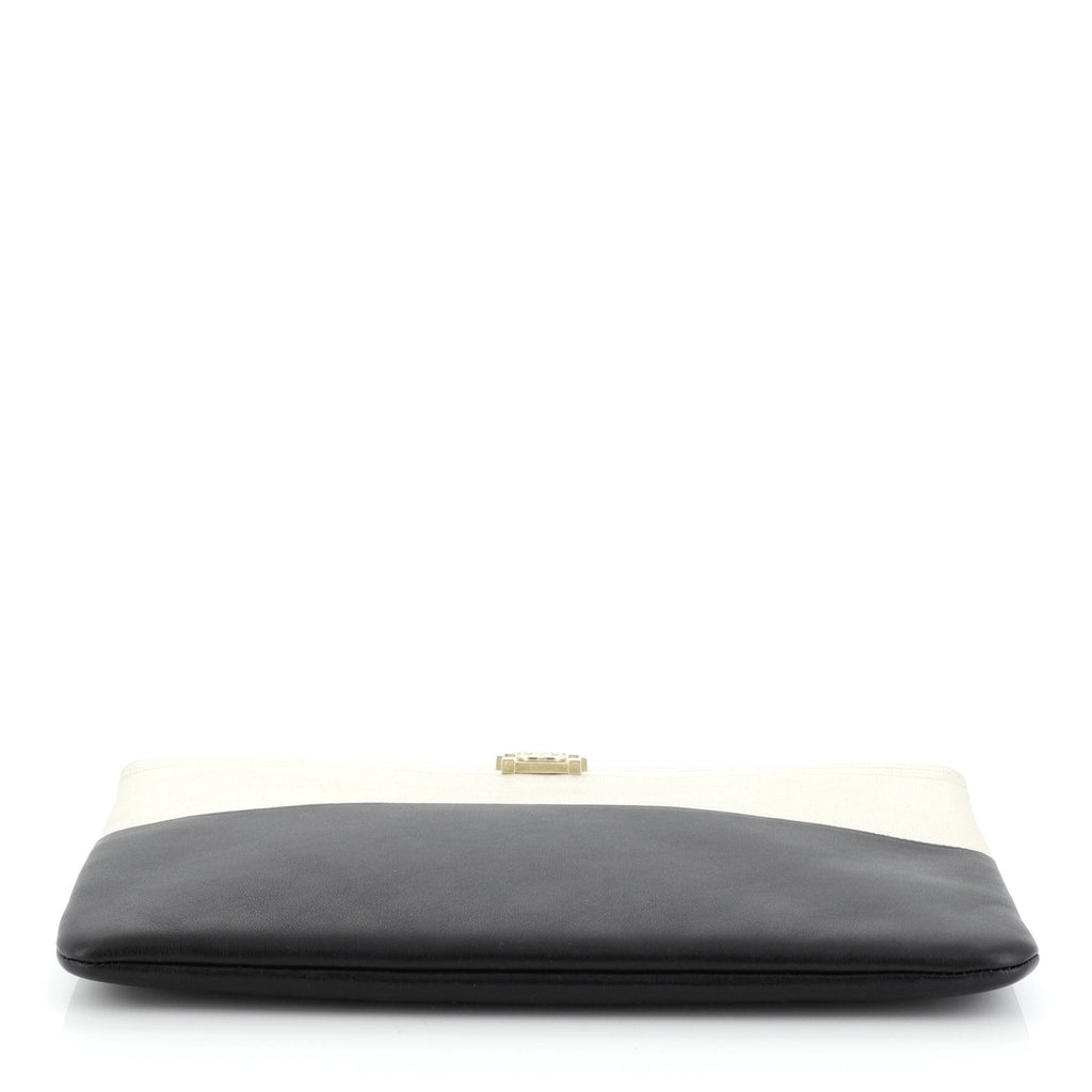 Bicolor Boy O Case Clutch Goatskin and Iridescent Calfskin Medium