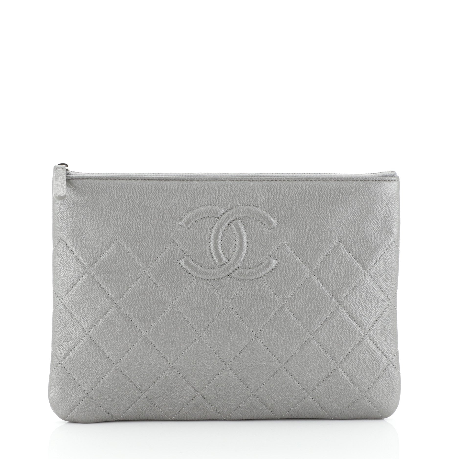 CC O Case Clutch Quilted Caviar Medium