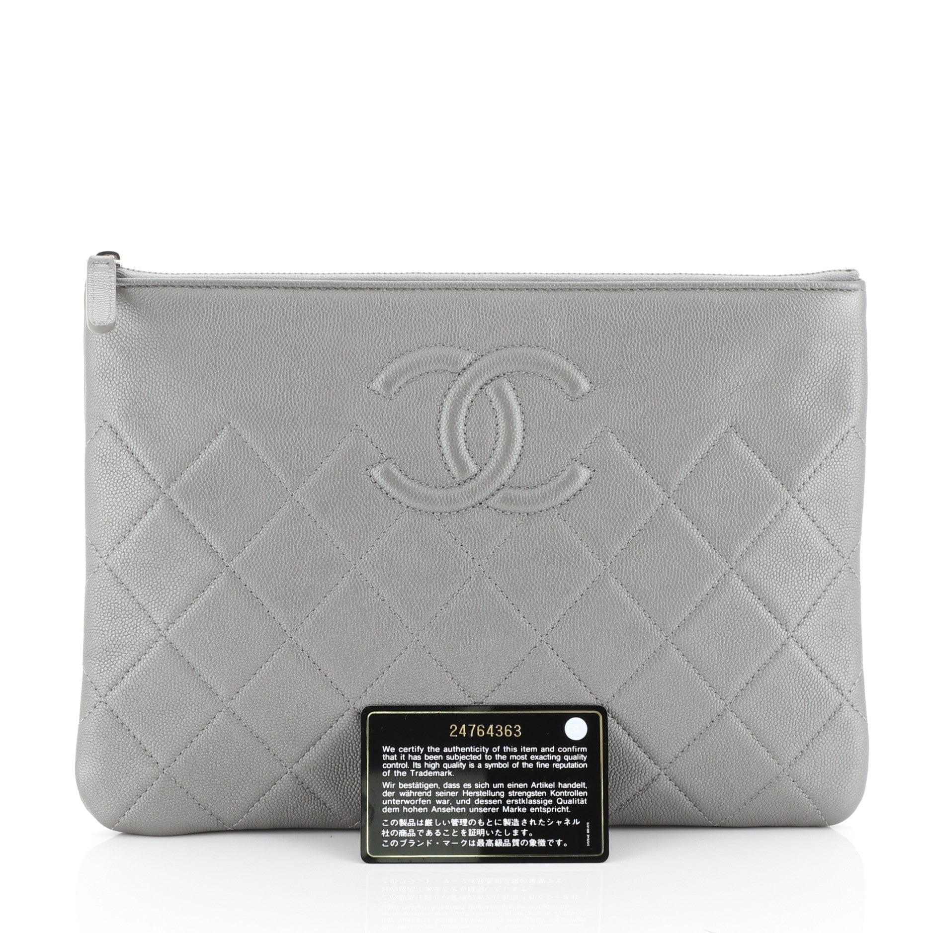 CC O Case Clutch Quilted Caviar Medium