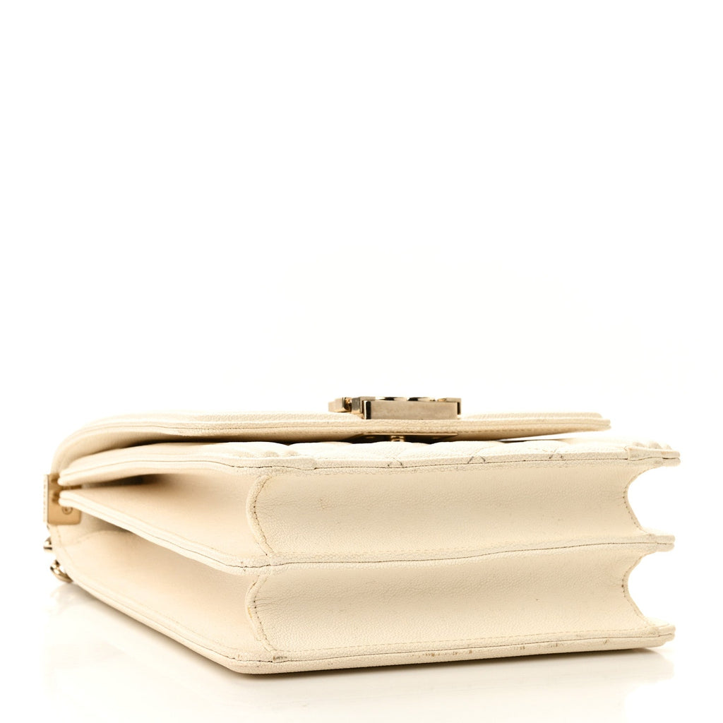 Caviar Quilted North South Boy Flap White