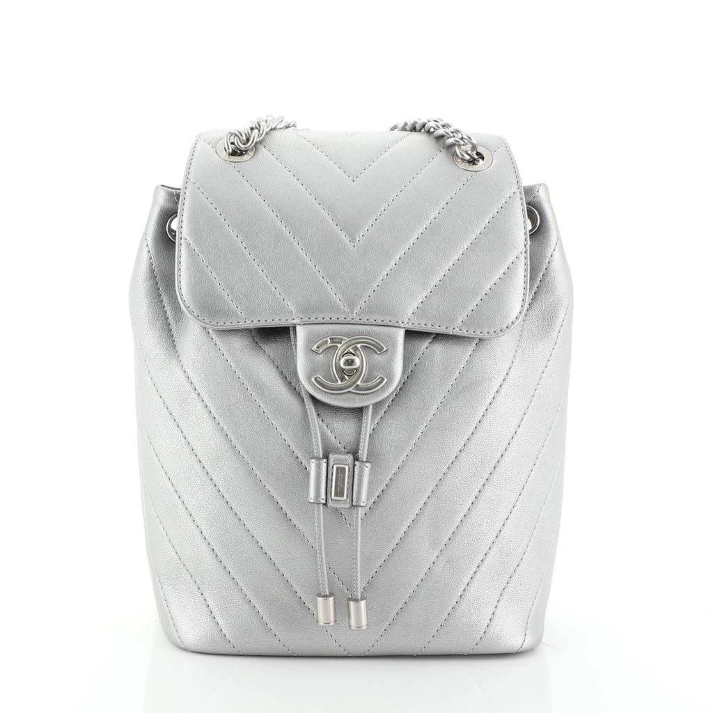 Coco Flap Backpack Chevron Calfskin Mini