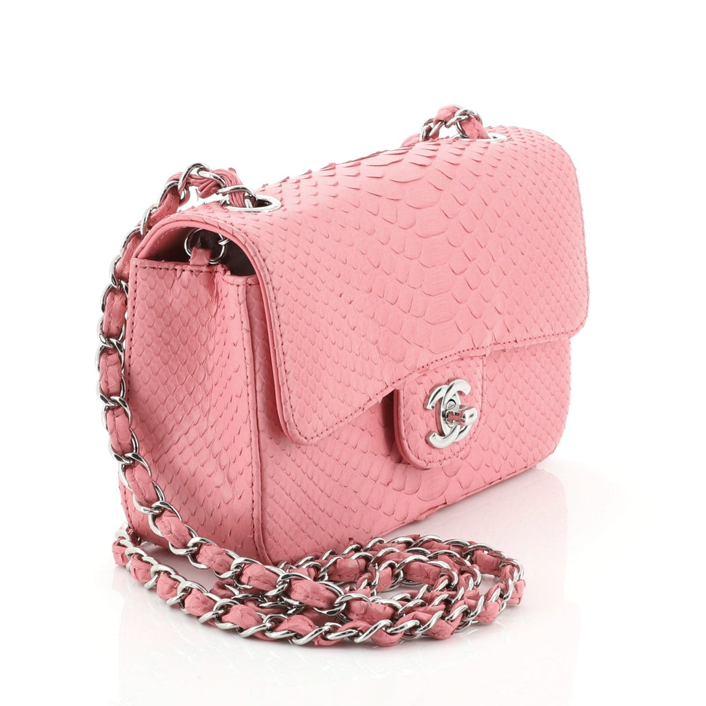 Classic Single Flap Bag Python Mini