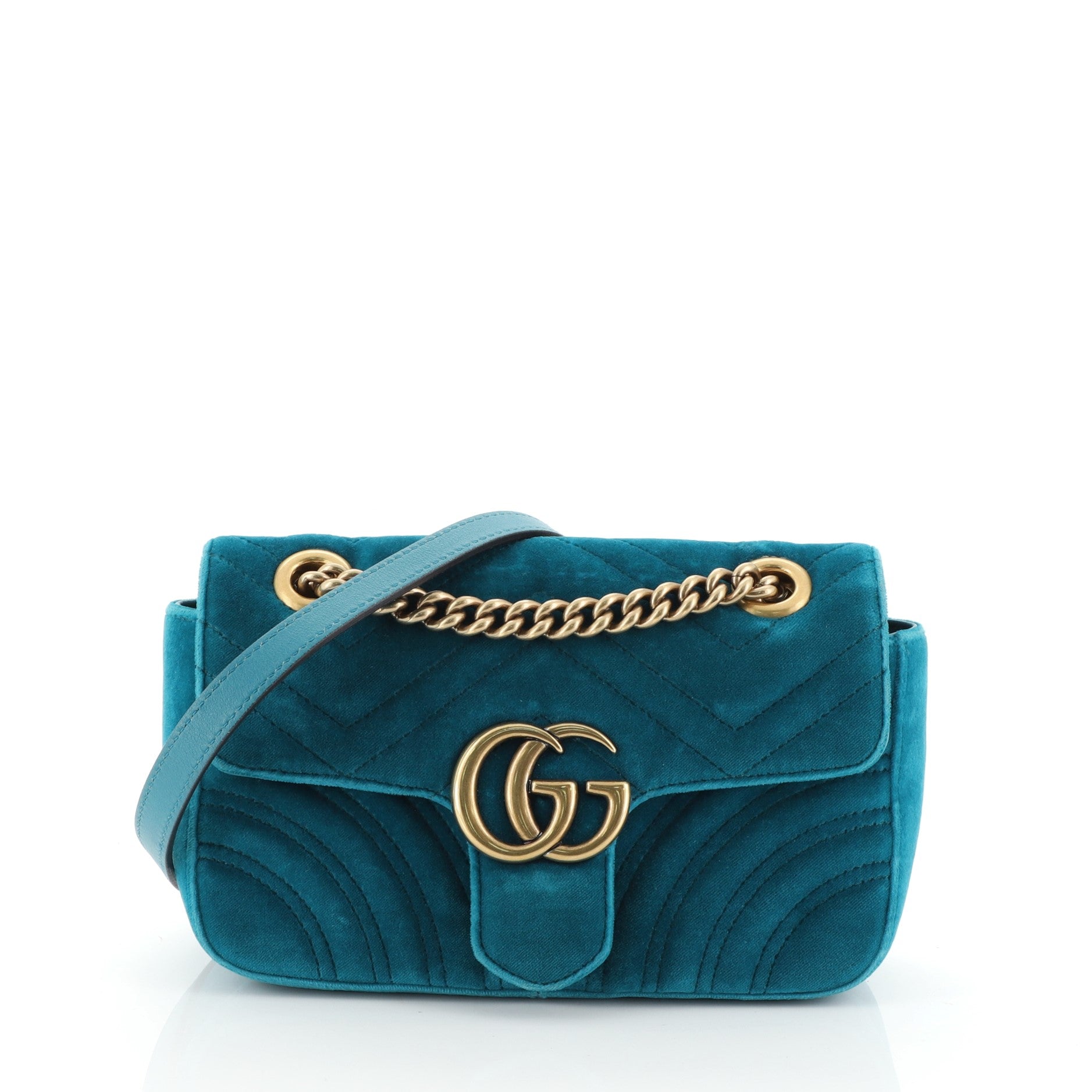 GG Marmont Flap Bag Matelasse Velvet Mini