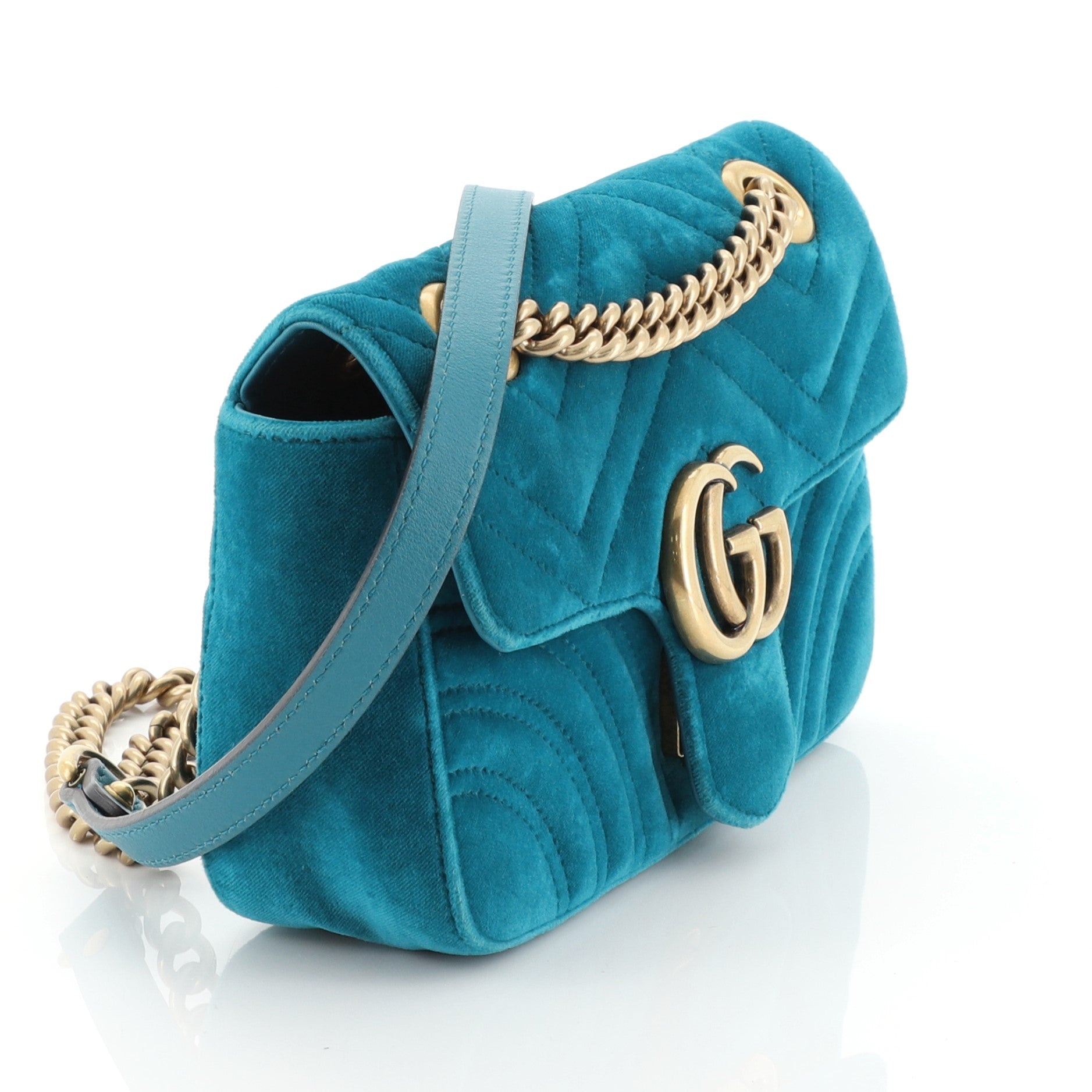 GG Marmont Flap Bag Matelasse Velvet Mini