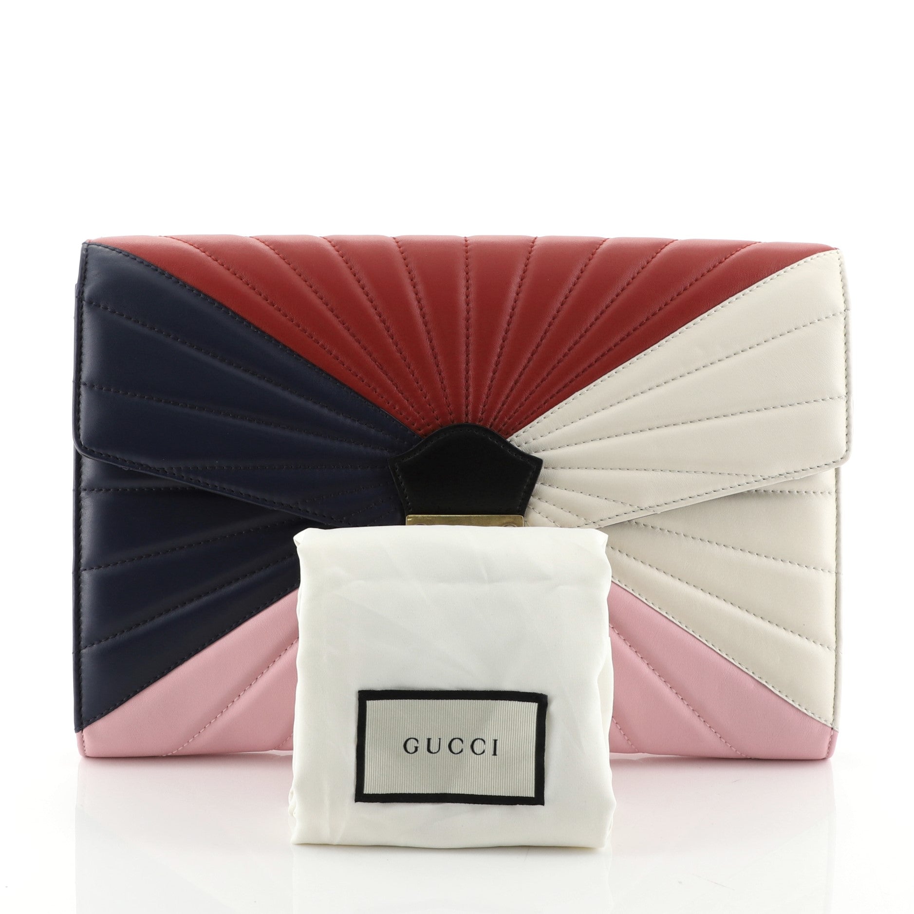 Queen Margaret Clutch Colorblock Leather