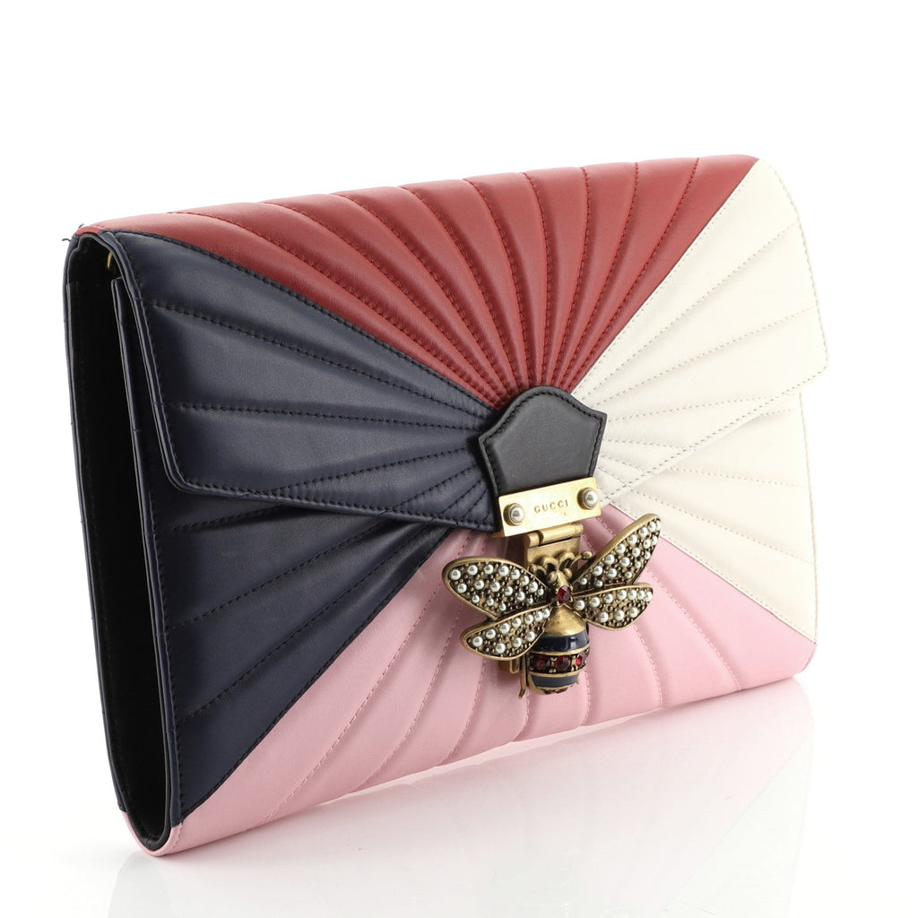 Queen Margaret Clutch Colorblock Leather