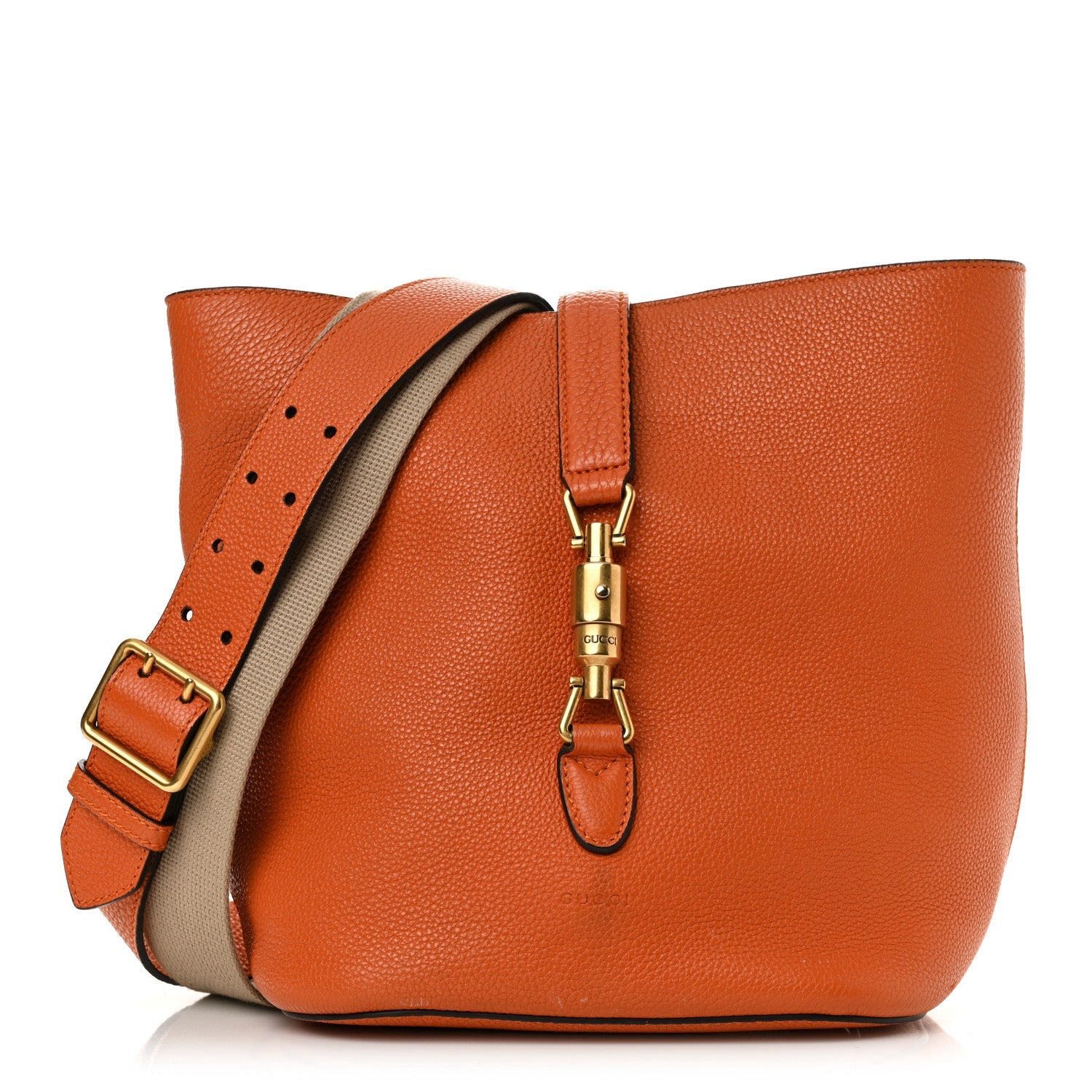 Soft Grained Calfskin Small Jackie Bucket Bag Orange