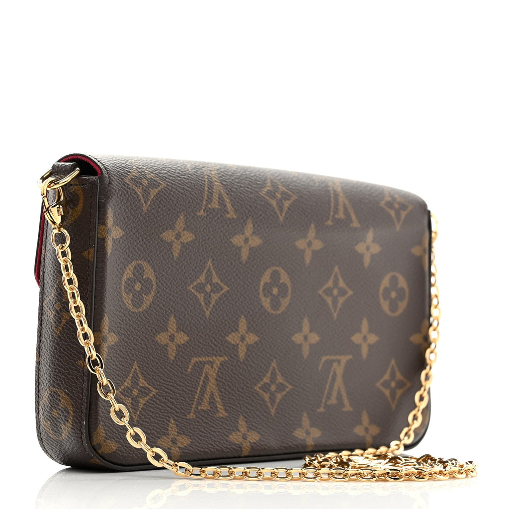 Monogram Pochette Felicie Chain Wallet Fuchsia