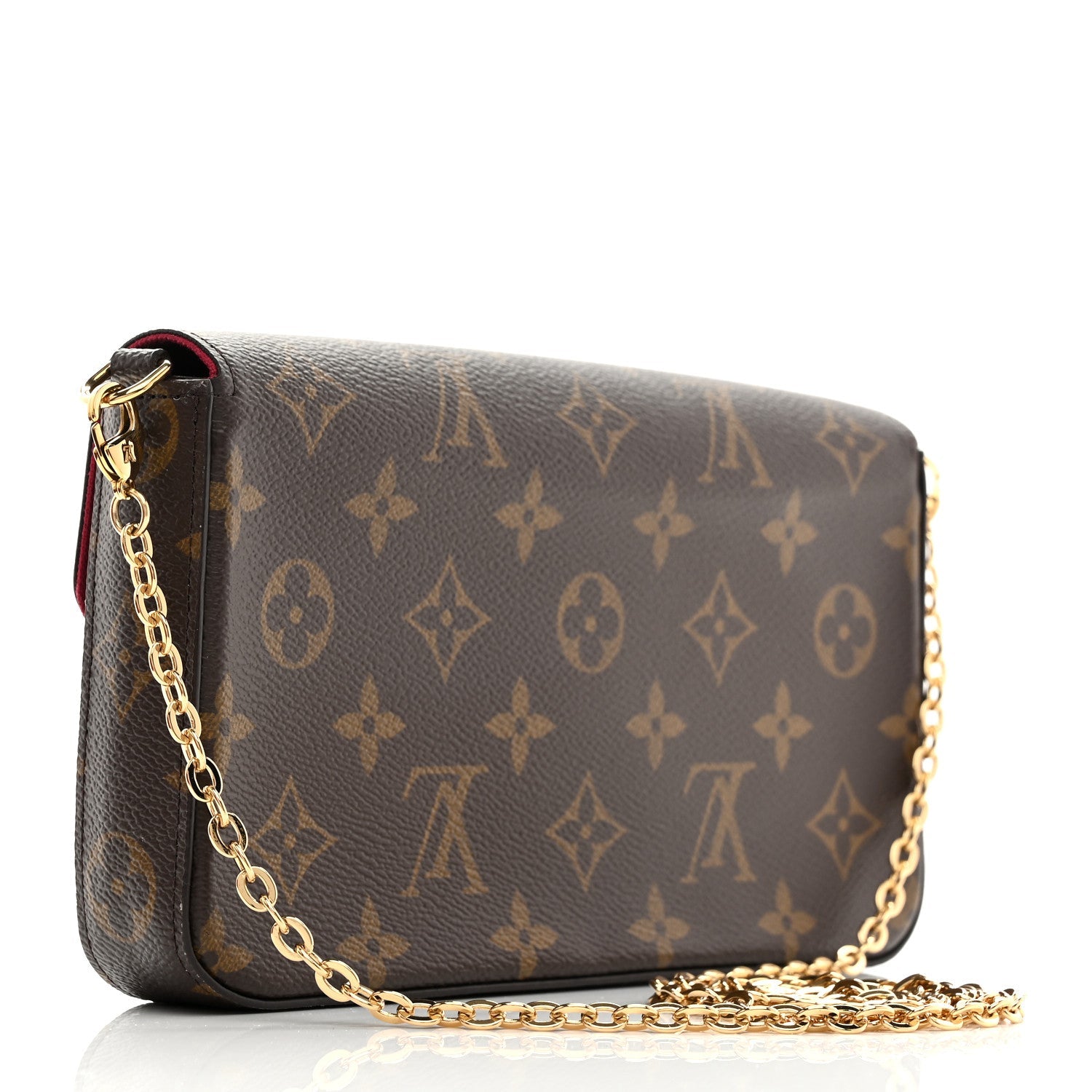 Monogram Pochette Felicie Chain Wallet Fuchsia