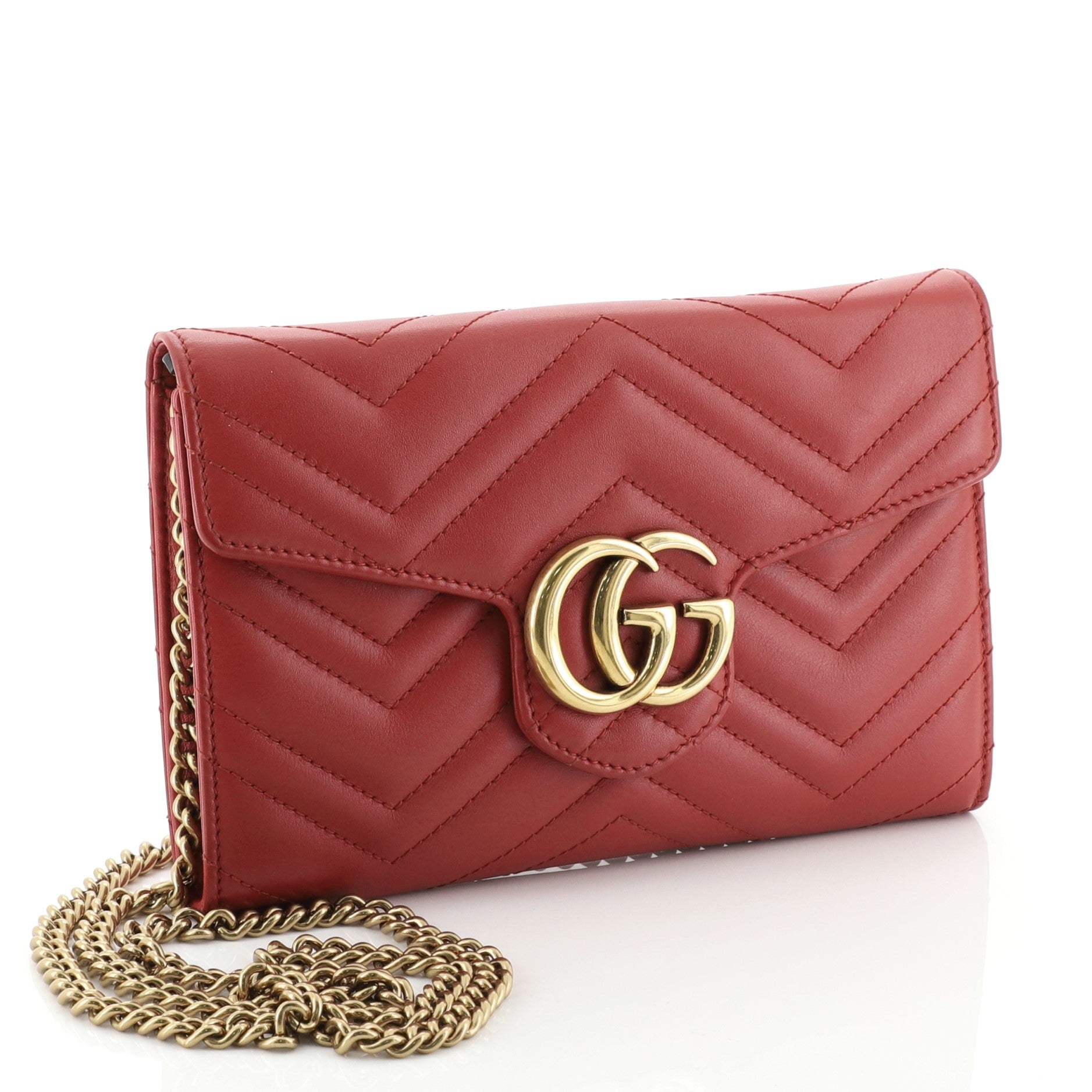 GG Marmont Chain Wallet Matelasse Leather Mini