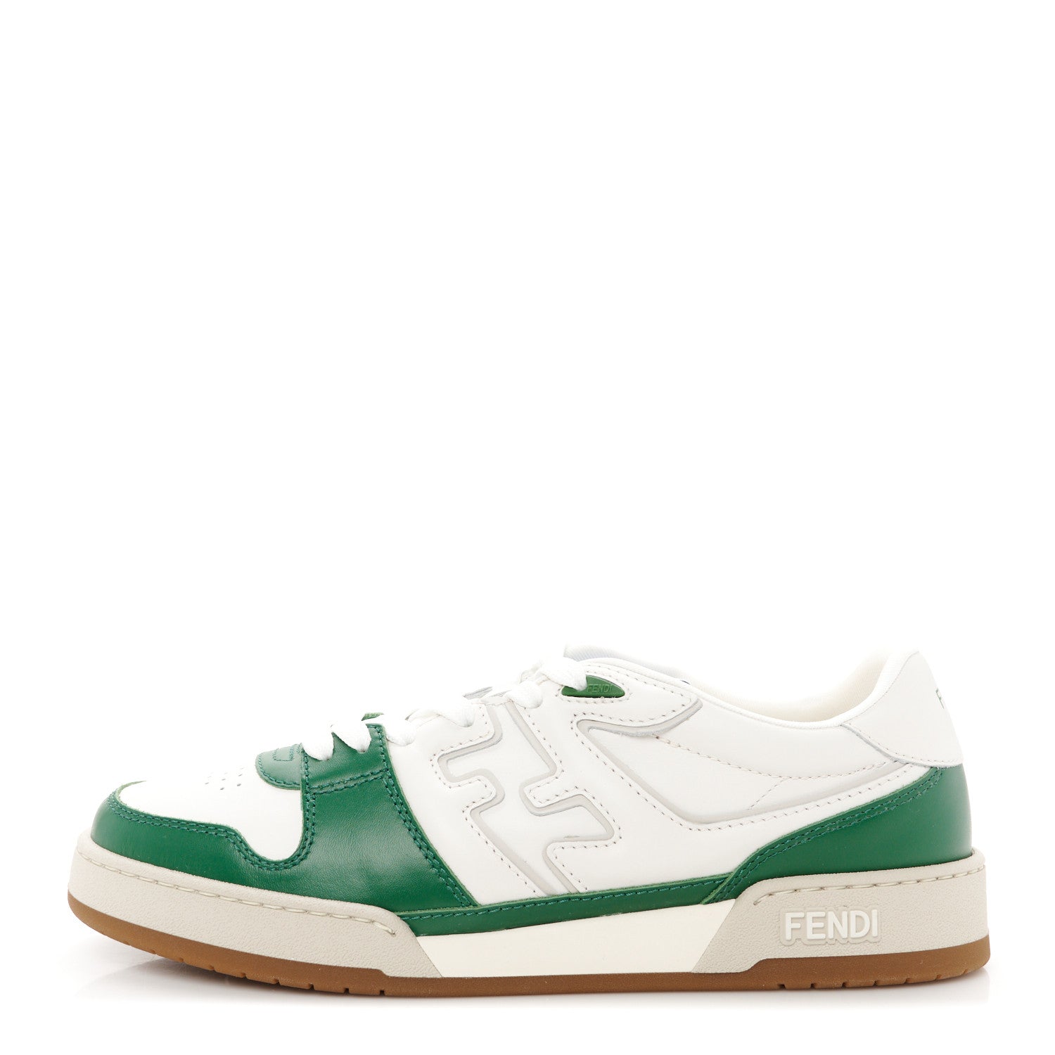 Vitello Mens Fendi Match Low Top Sneakers 8 White Green