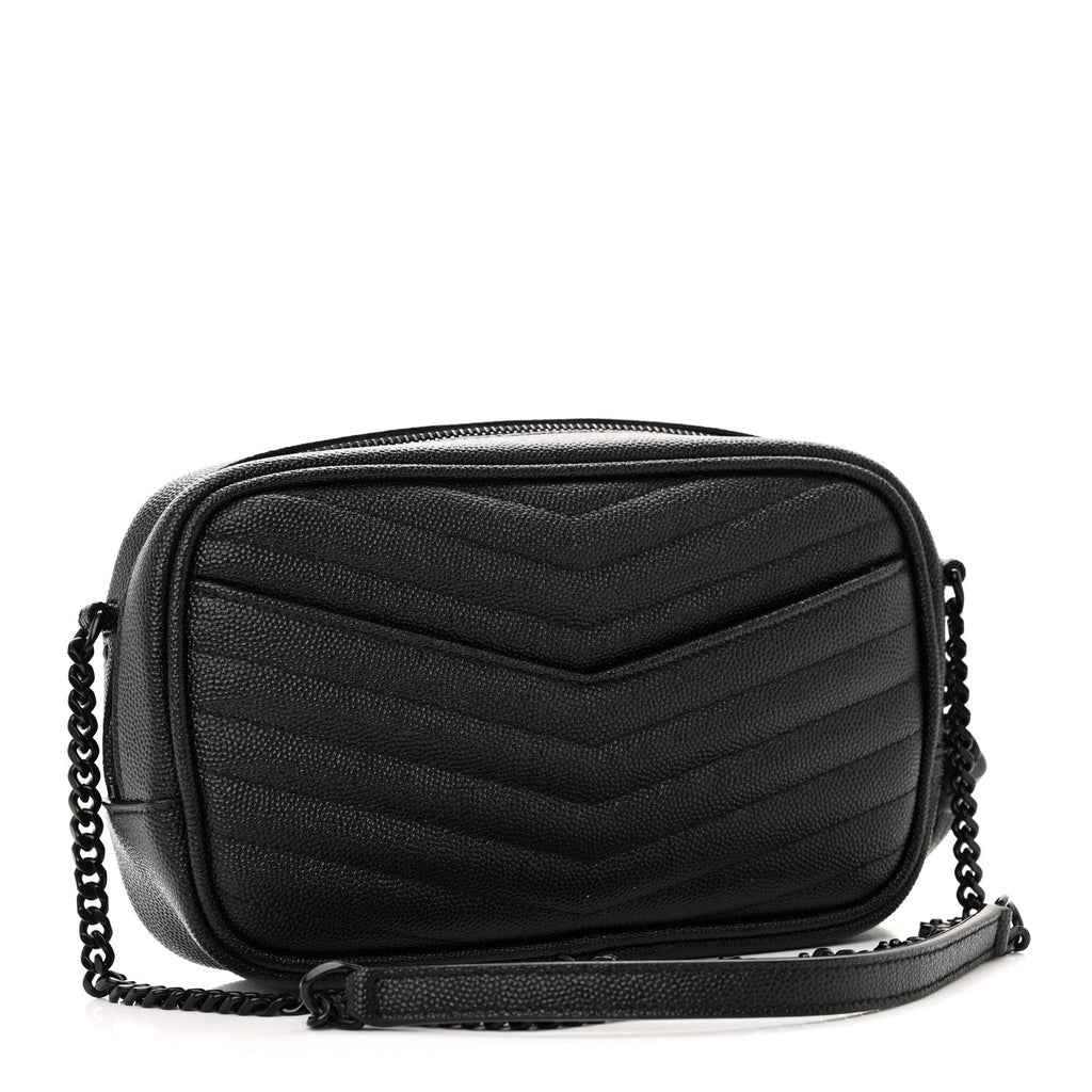 Grain De Poudre Matelasse Monochrome Monogram Mini Lou Camera Bag Black