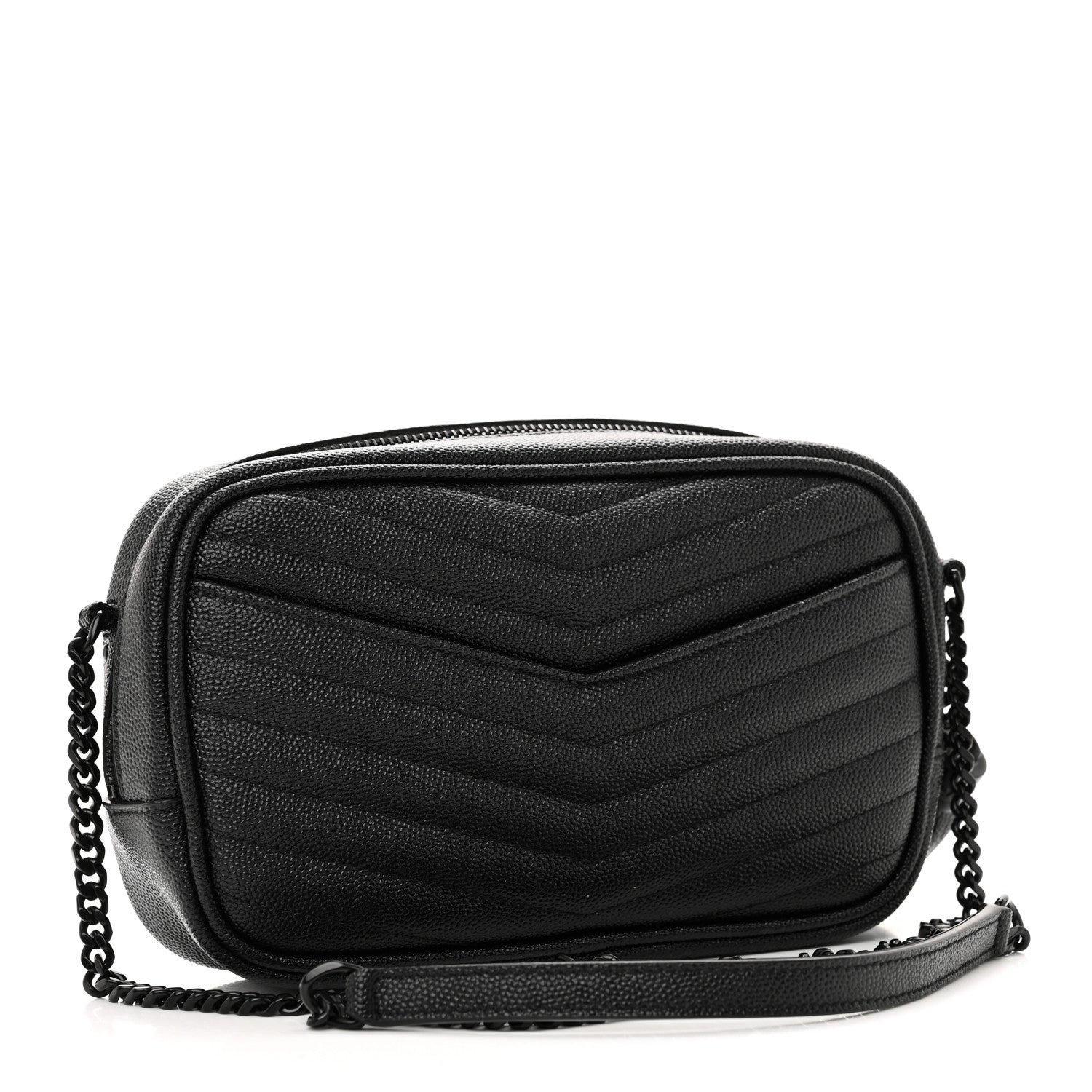 Grain De Poudre Matelasse Monochrome Monogram Mini Lou Camera Bag Black