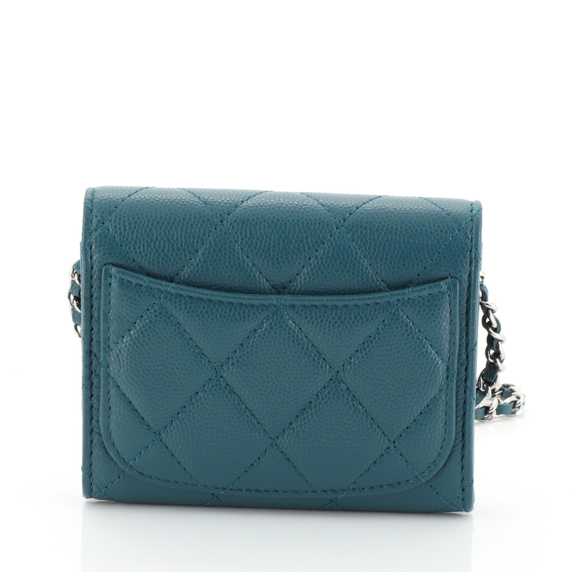 Classic  Holder on Chain Quilted Caviar Mini