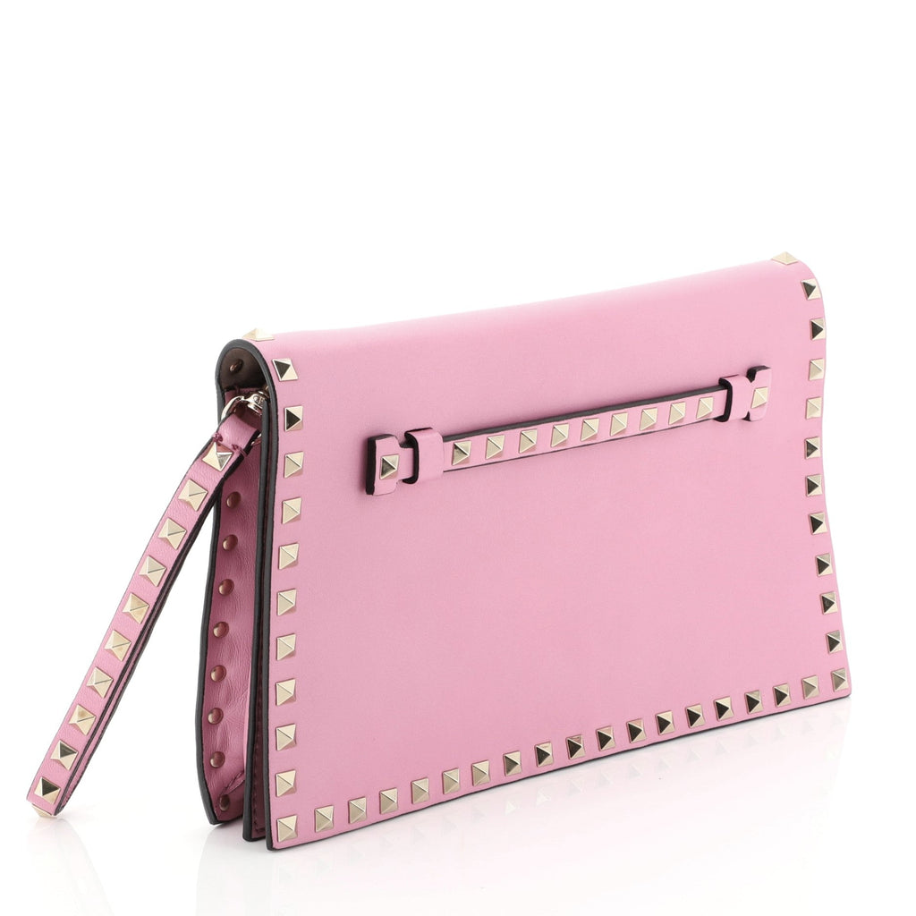 Rockstud Flap Clutch Leather