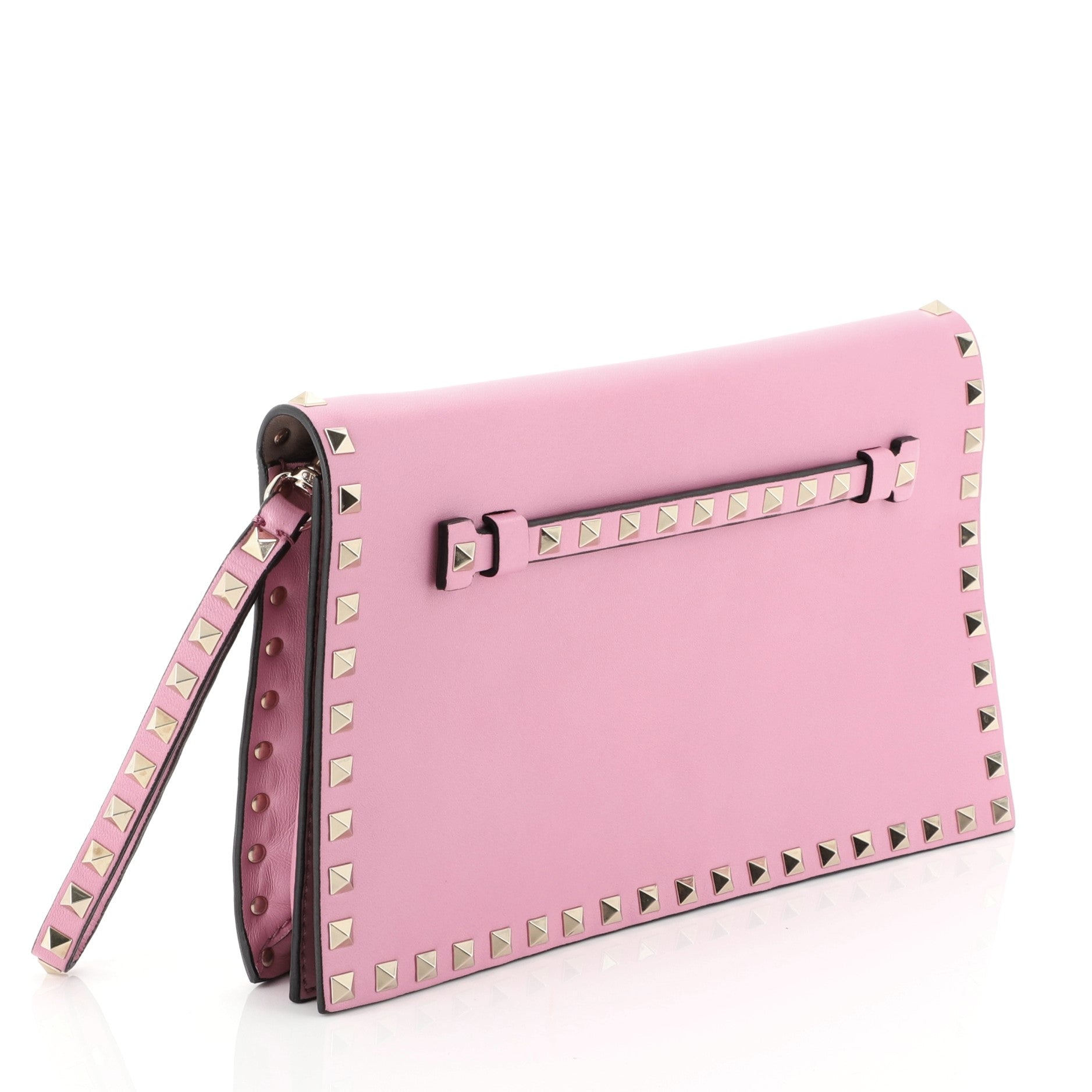 Rockstud Flap Clutch Leather