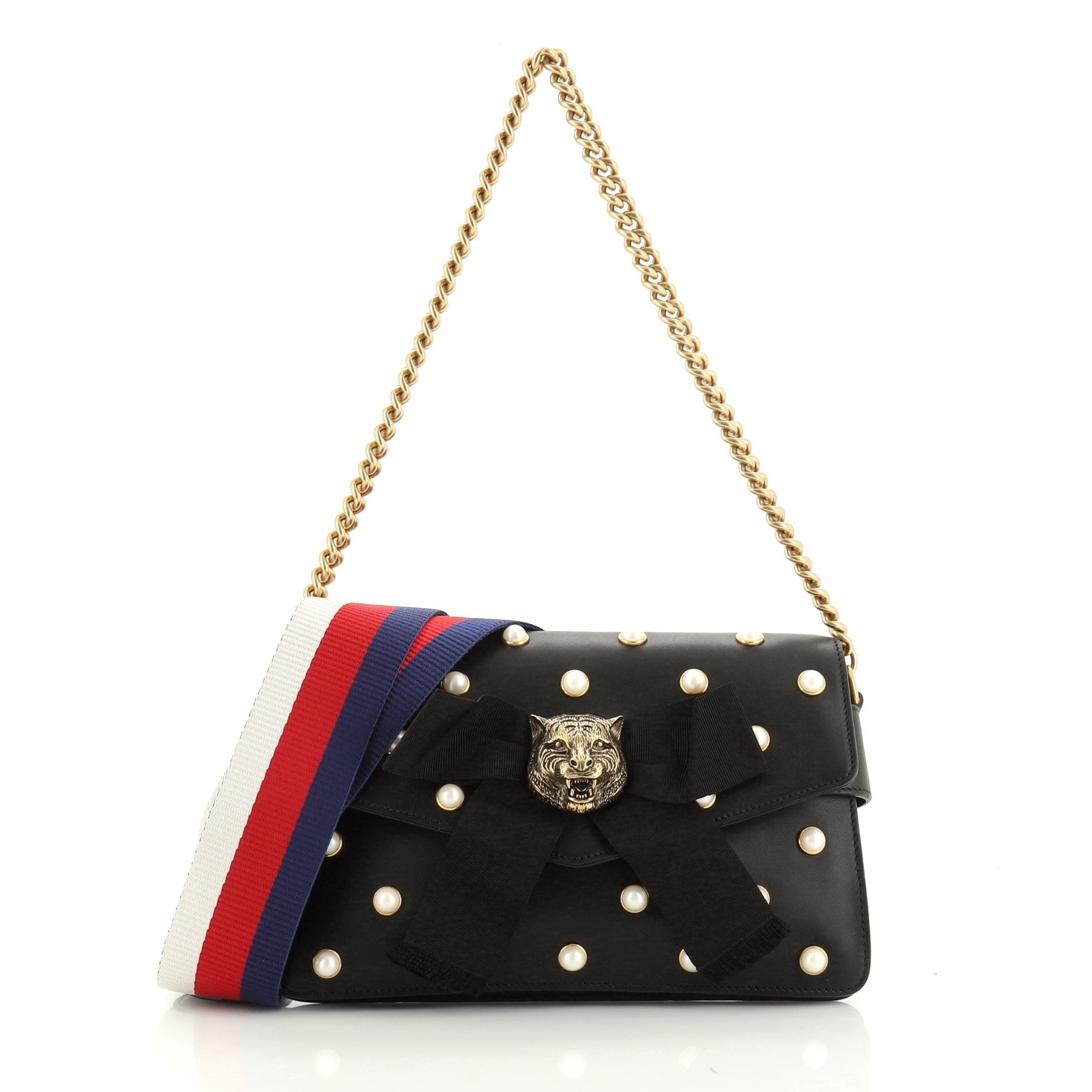 Animalier Broadway Bow Flap Bag Embellished Leather Mini