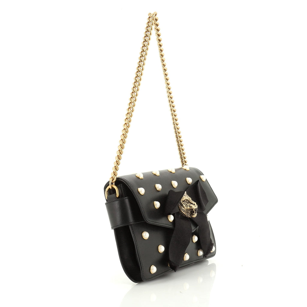 Animalier Broadway Bow Flap Bag Embellished Leather Mini