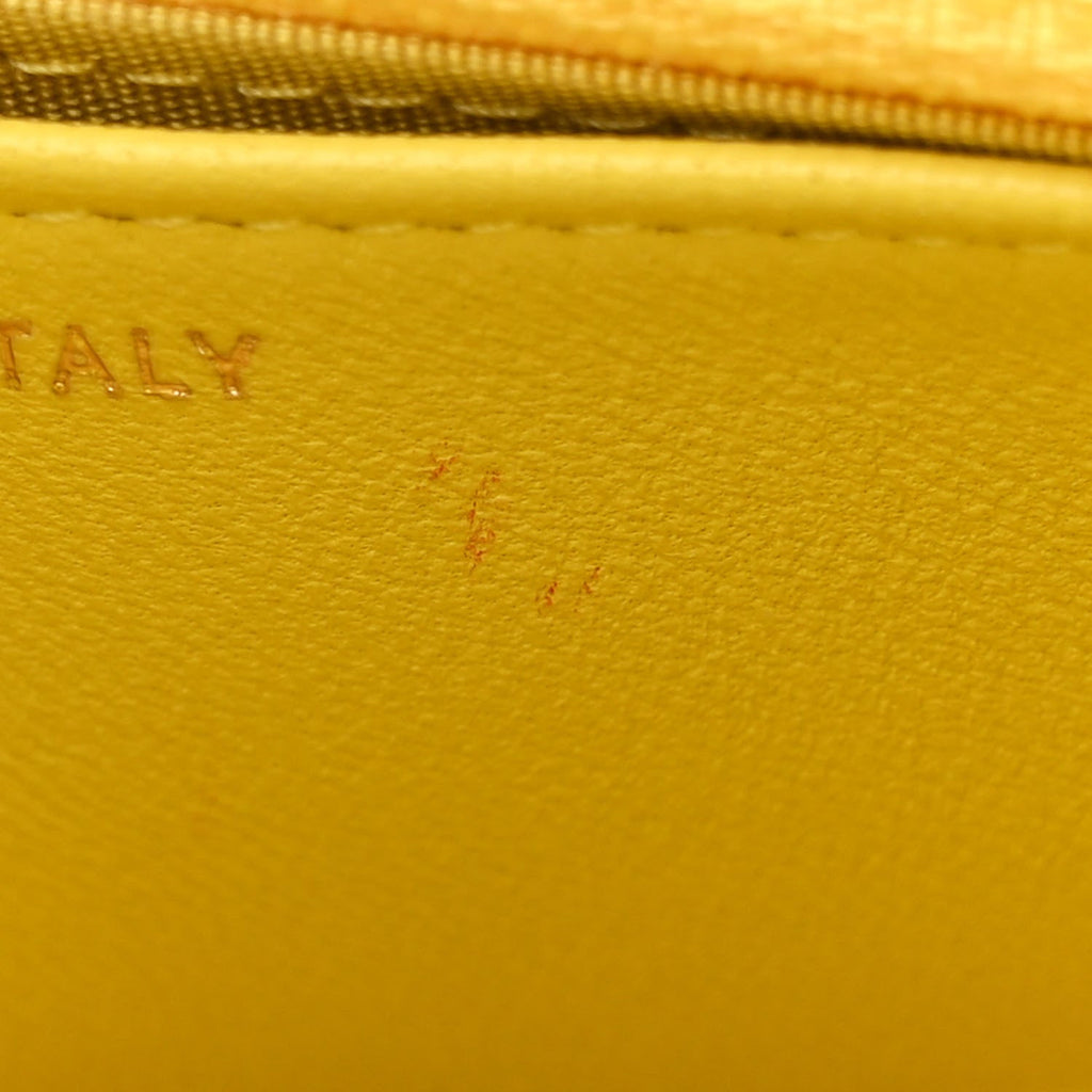 Lambskin Cotten Woven Boy Wallet On Chain WOC Yellow