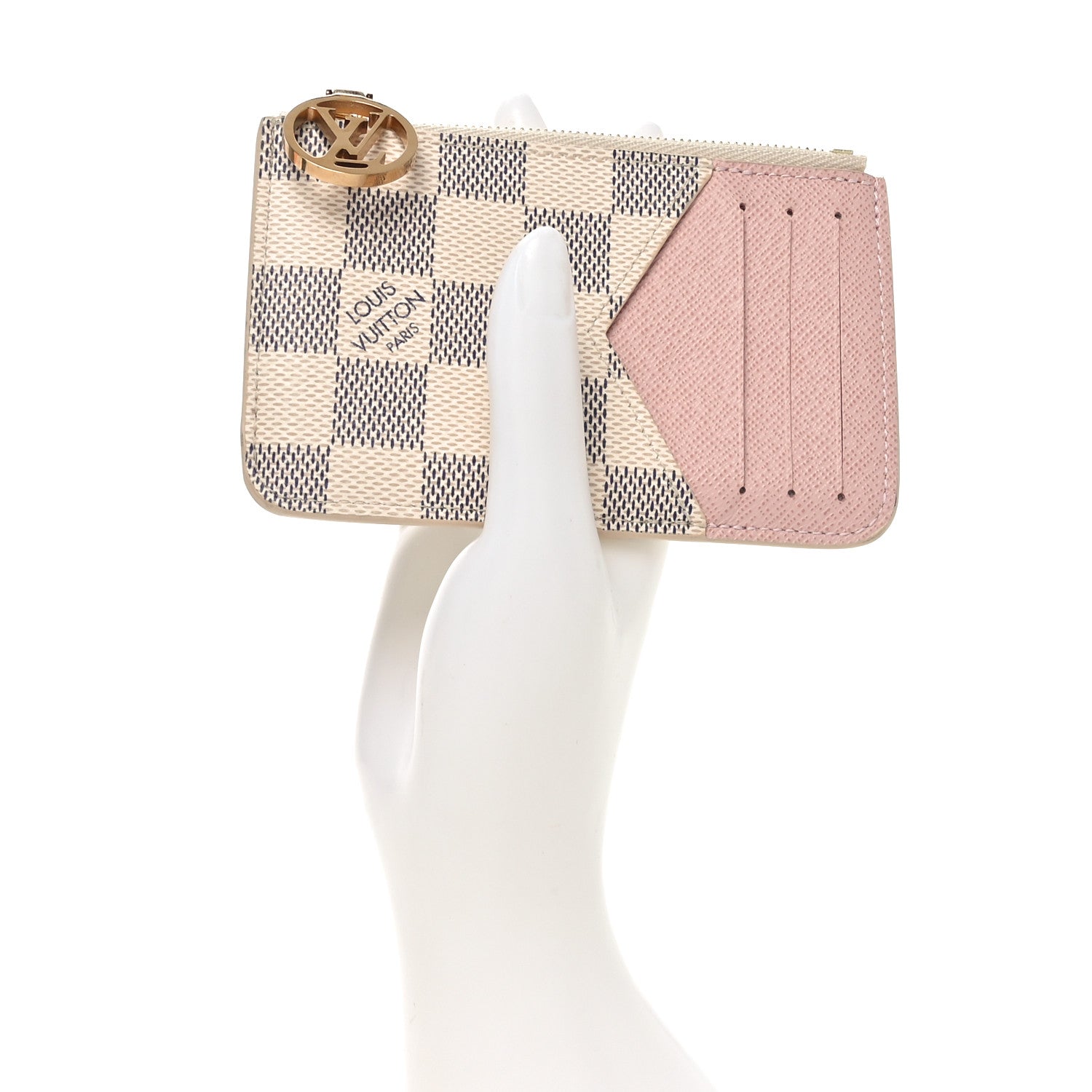Damier Azur Zipped Romy  Holder  Rose Ballerine