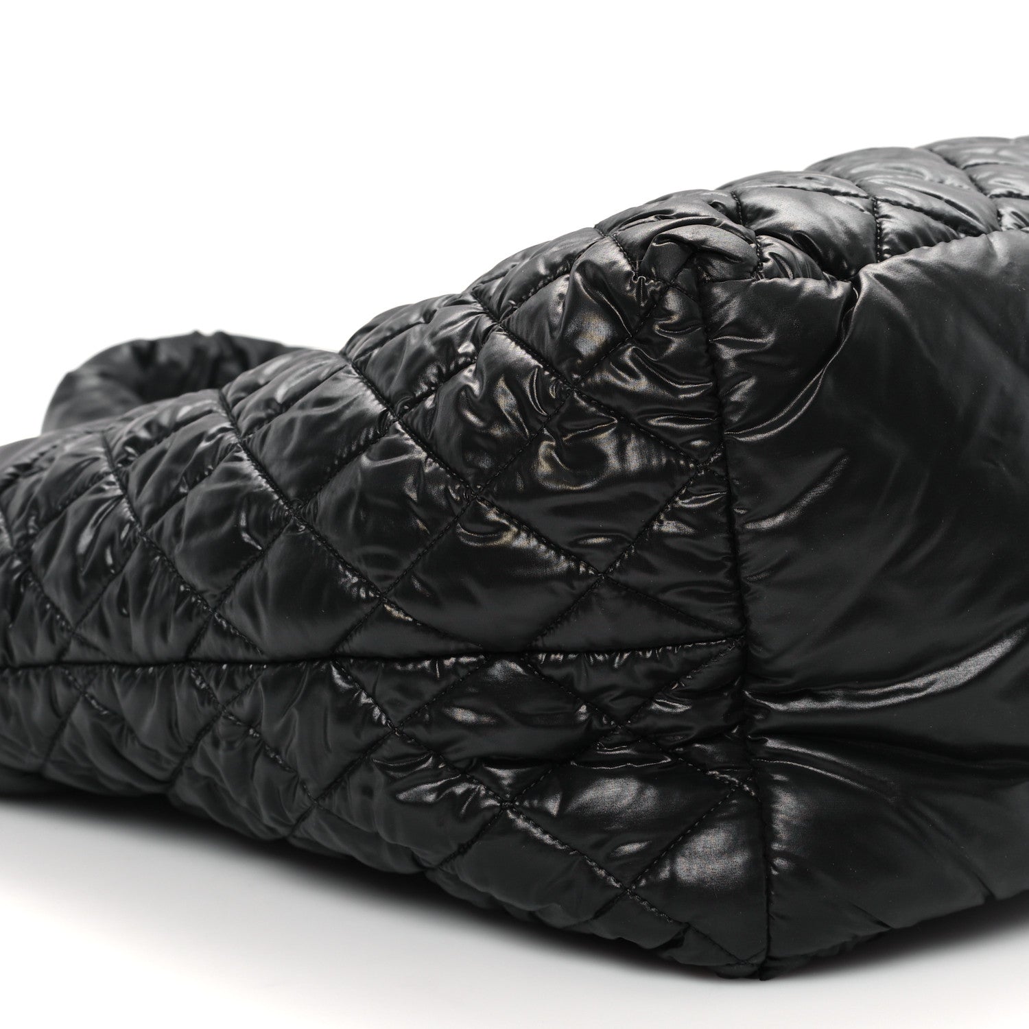 Nylon Quilted Large Coco Cocoon Tote Black