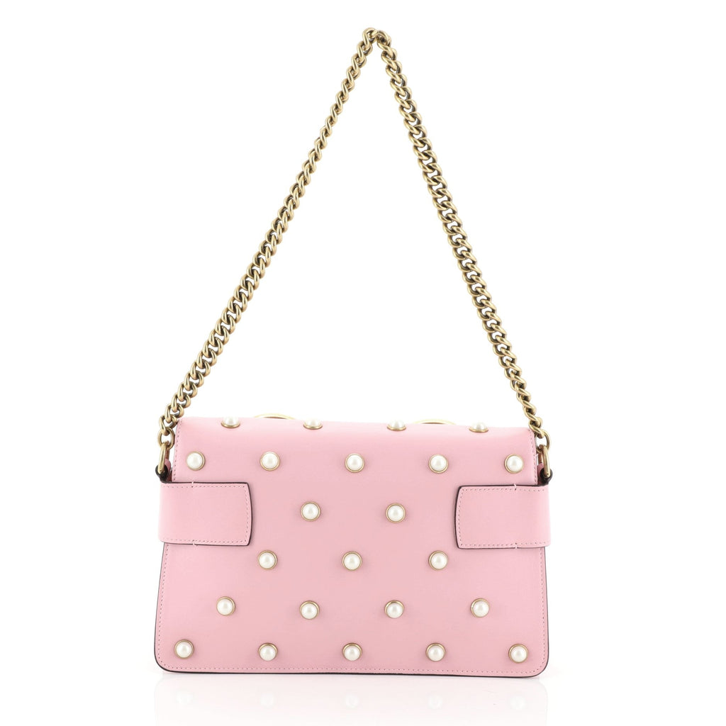 Broadway Pearly Bee Shoulder Bag Embellished Leather Mini