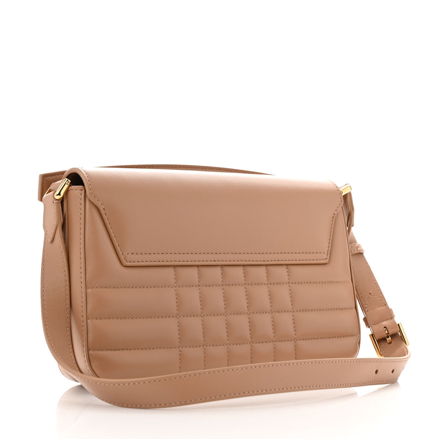 Lambskin Quilted Catherine Shoulder Bag Beige