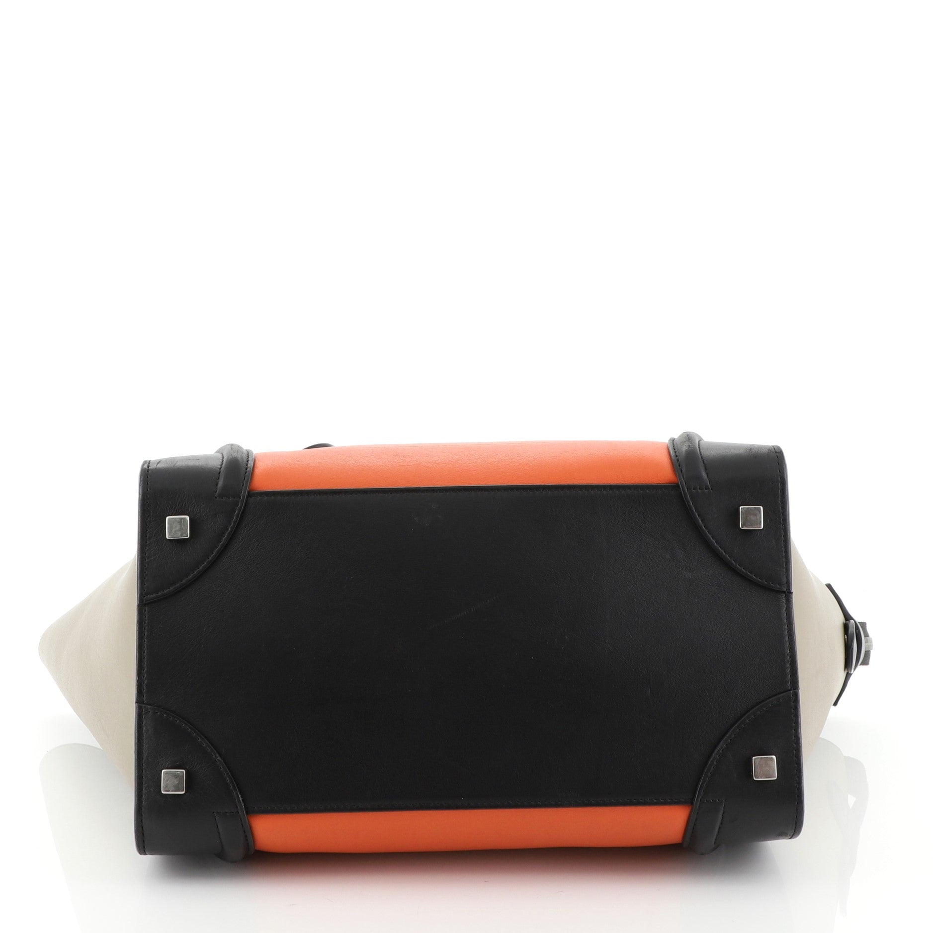 Tricolor Luggage Handbag Leather Mini