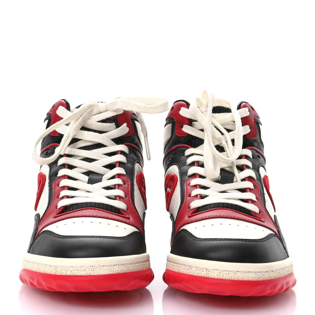Dali Calfskin Mesh Women's Mac80 Hightop Sneakers 35.5 Red White Black
